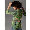 aniston casual blouse zonder sluiting jungle-dessin met exotische dieren groen