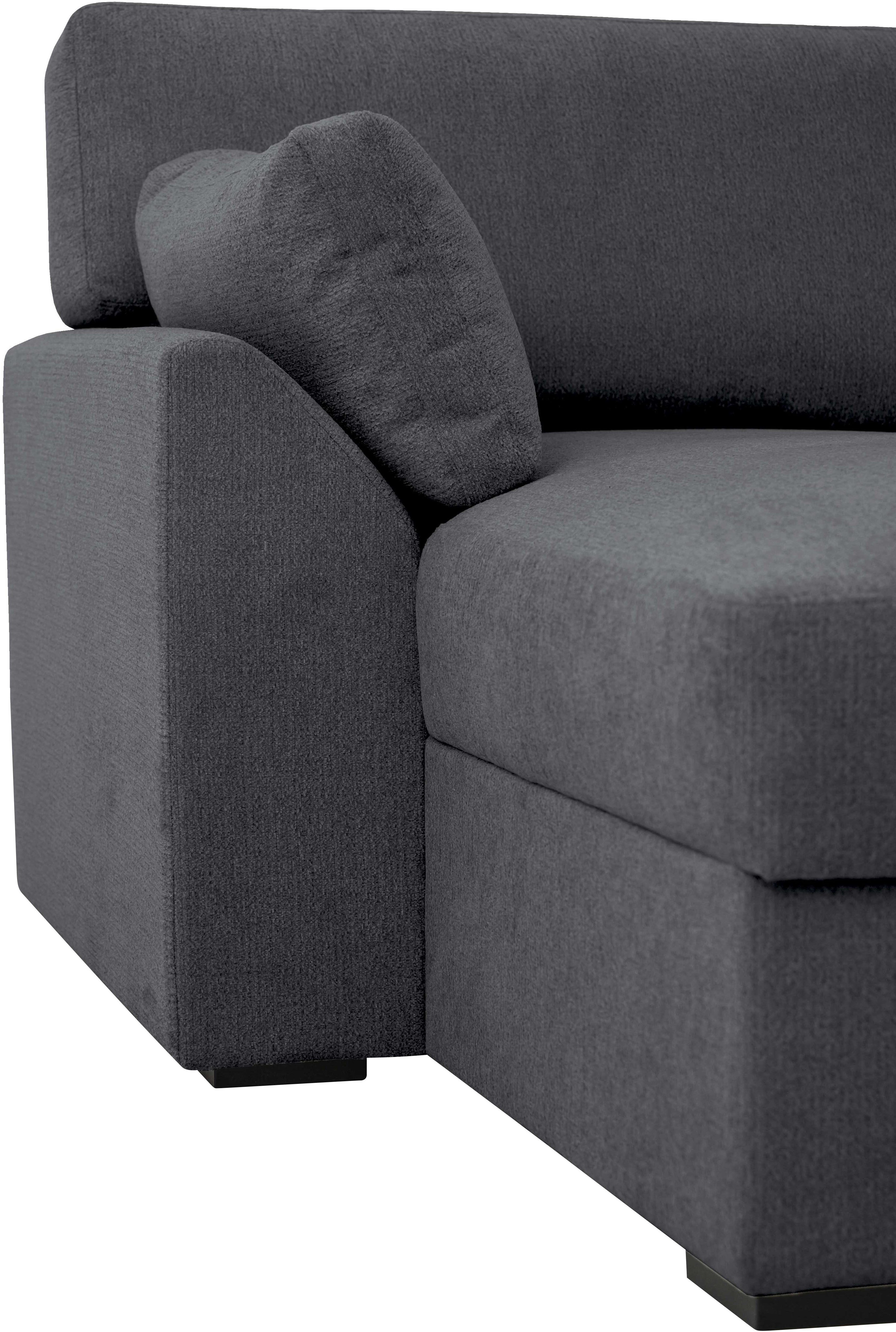 Home affaire Zithoek Citry Breedte 309 cm, chenille, bedfunctie, bedlade, U-vorm