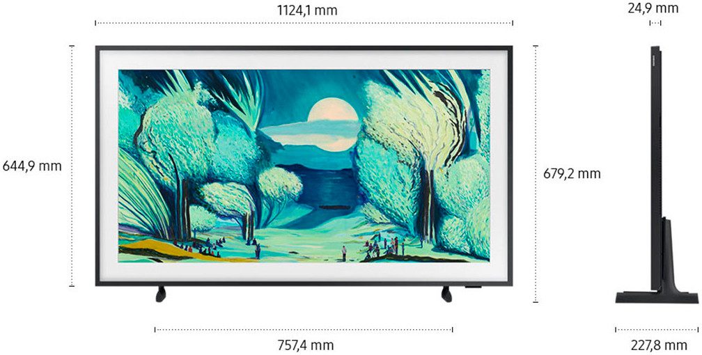 Samsung QLED-TV GQ50LS03FAU QLED-televisie, The Frame, matte display, kunstmodus, verwisselbare frames, Dolby Atmos