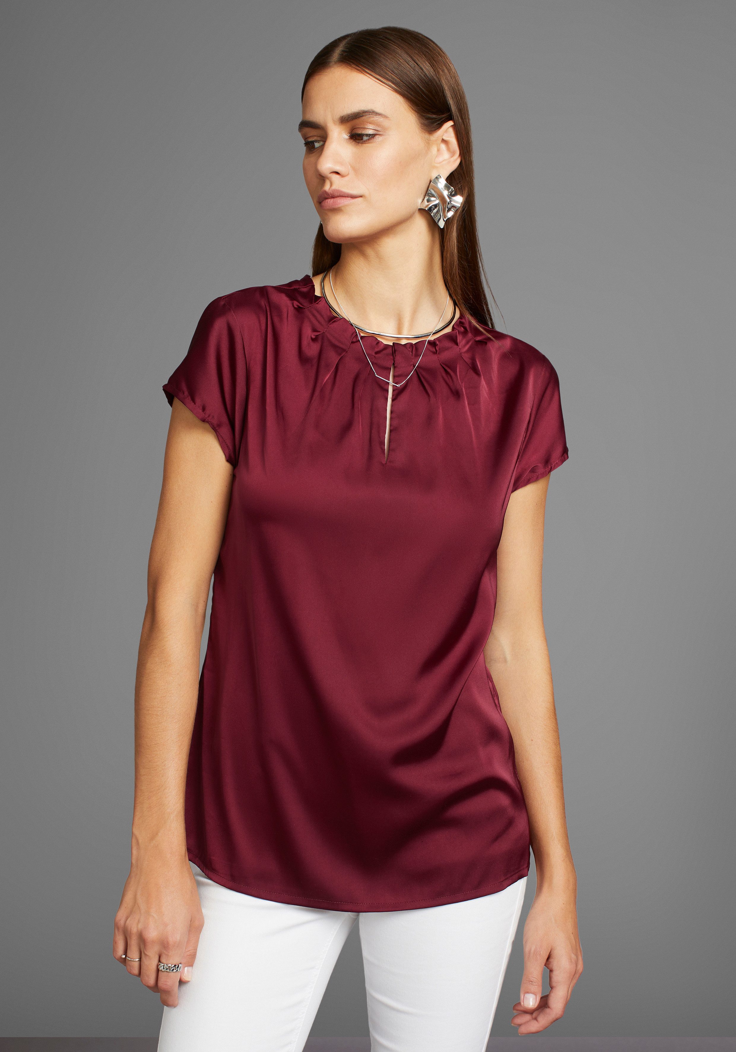 HECHTER PARIS Blouse met korte mouwen uit hoogwaardig materiaal-nieuwe collectie