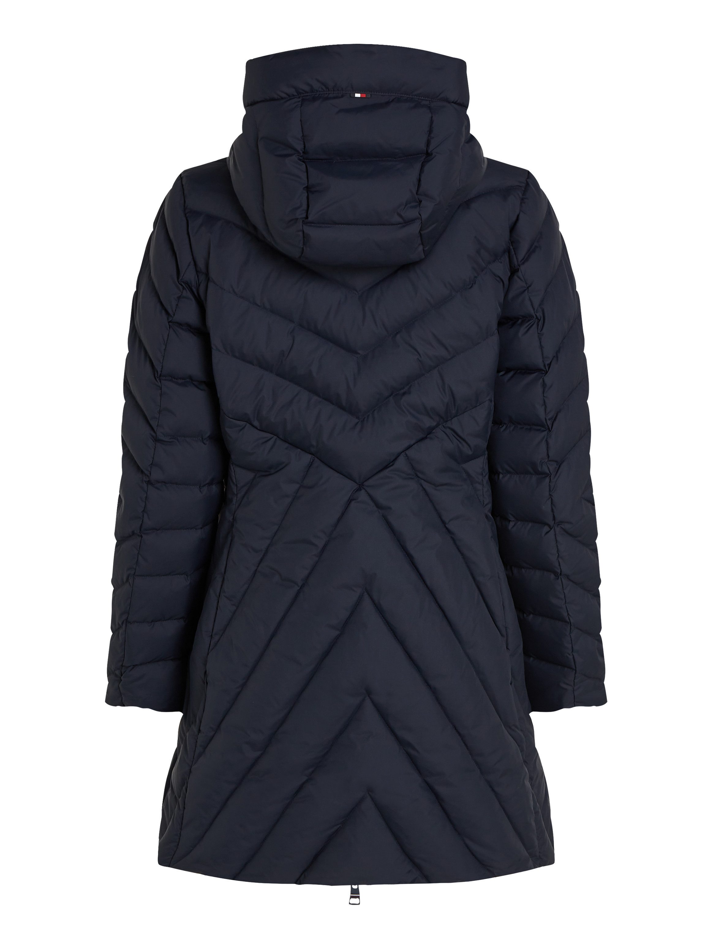 Tommy Hilfiger Gewatteerde jas CHEVRON MW PADDED COAT met gemiddelde vulling en merklabel