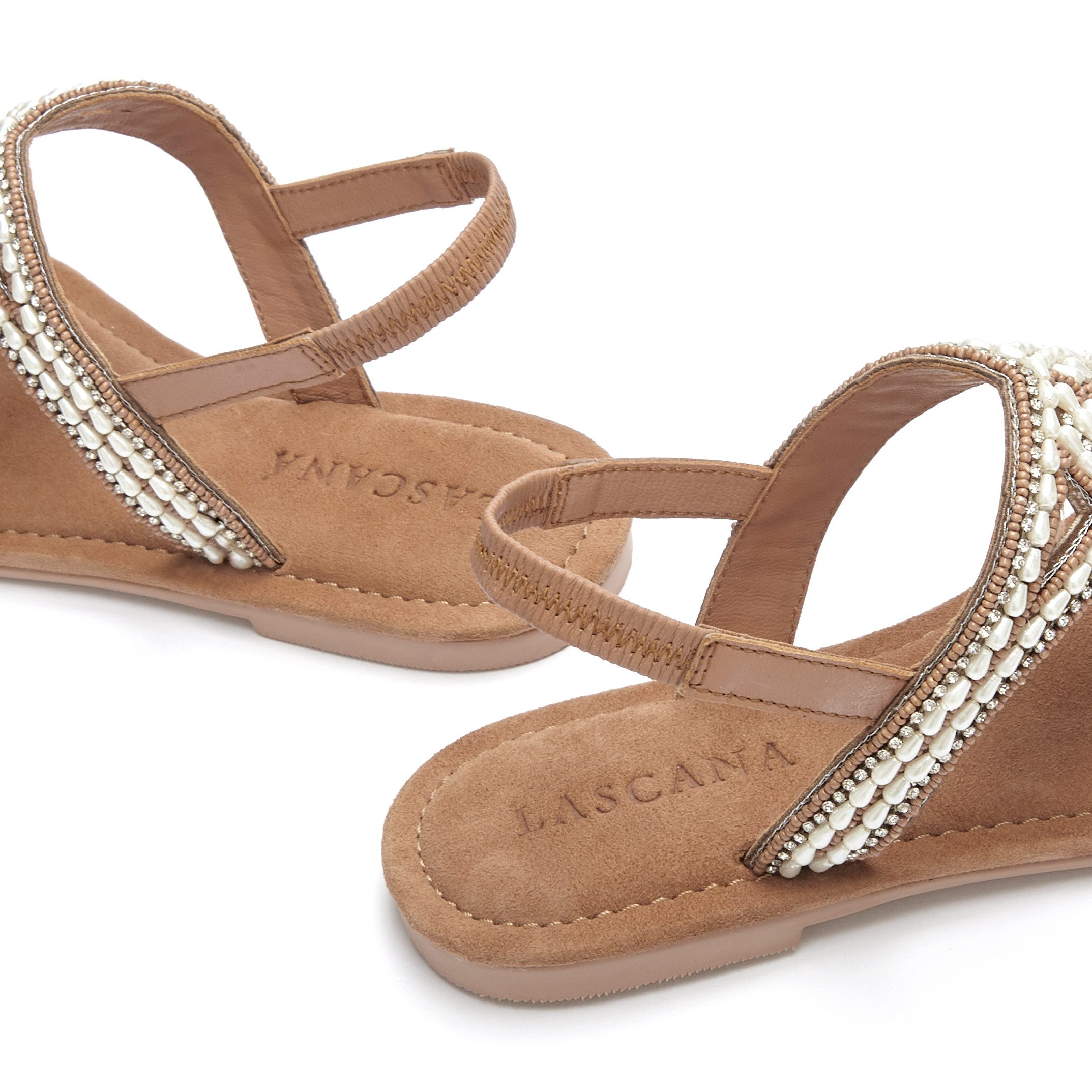 Lascana Teenslippers Sandaal, pantoletten bezet met parels en steentjes