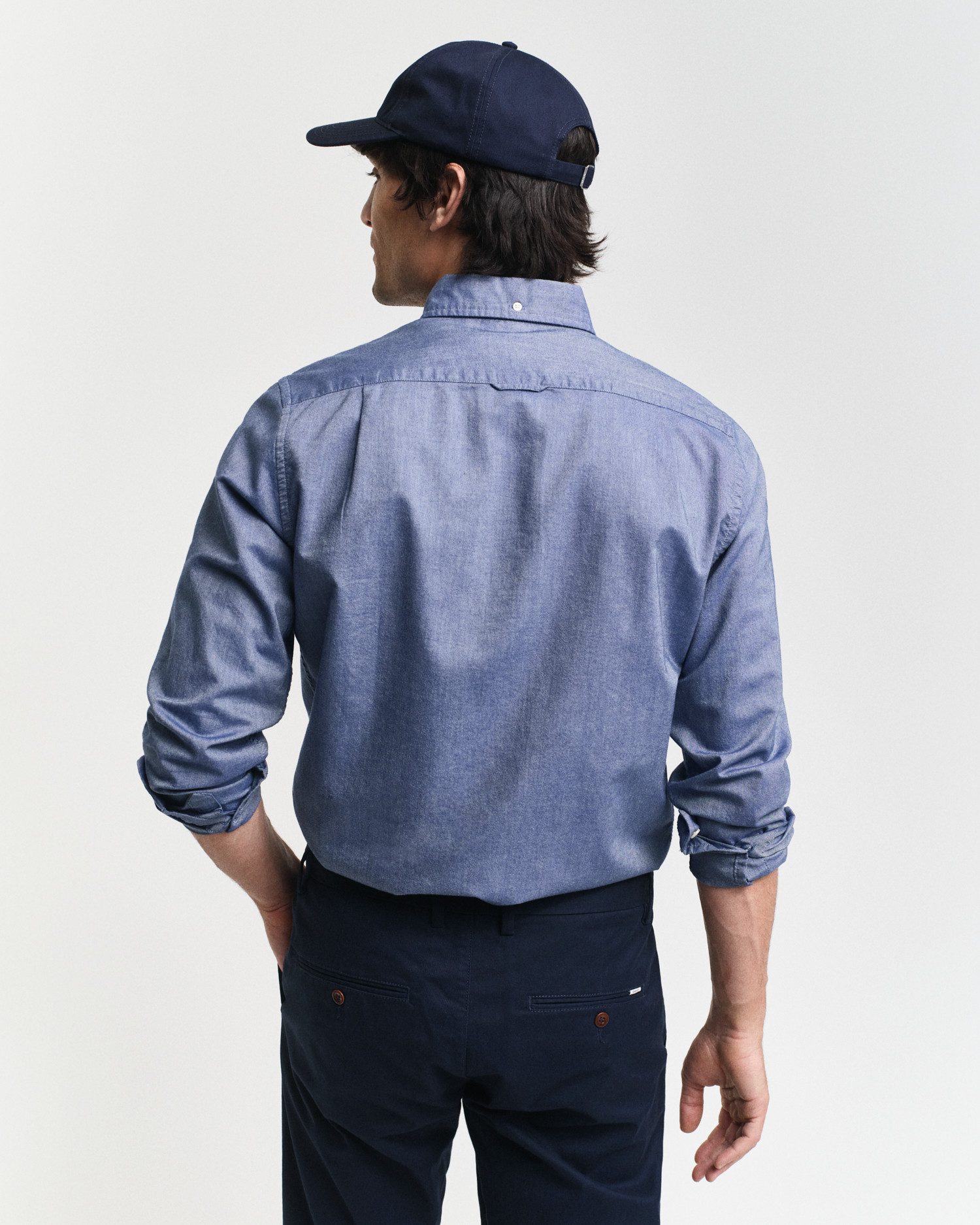 Gant Overhemd met lange mouwen Slim fit Oxford overhemd gestructureerd duurzaam dikker