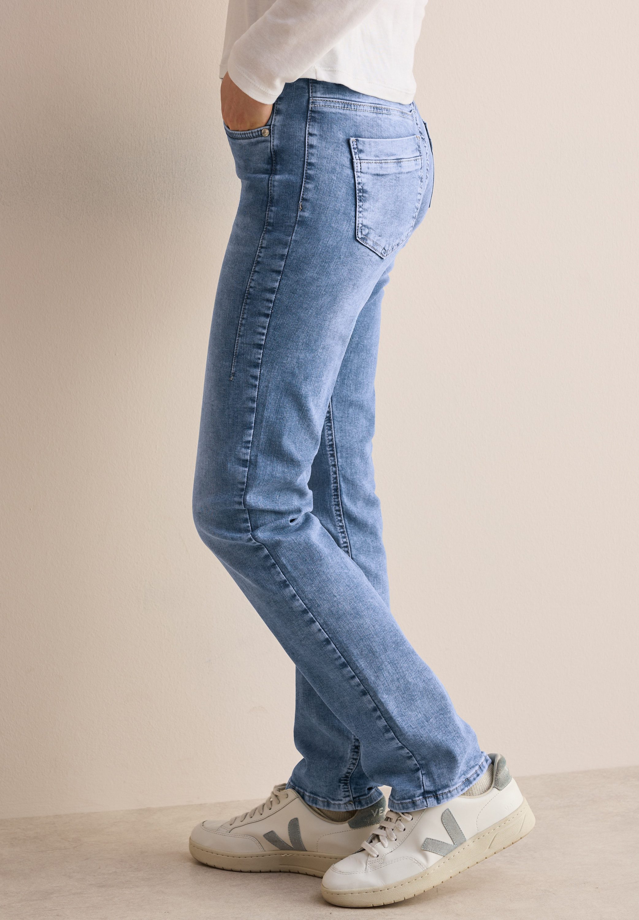 Cecil Regular fit jeans Stijl Scarlett in lichtblauwe wassing