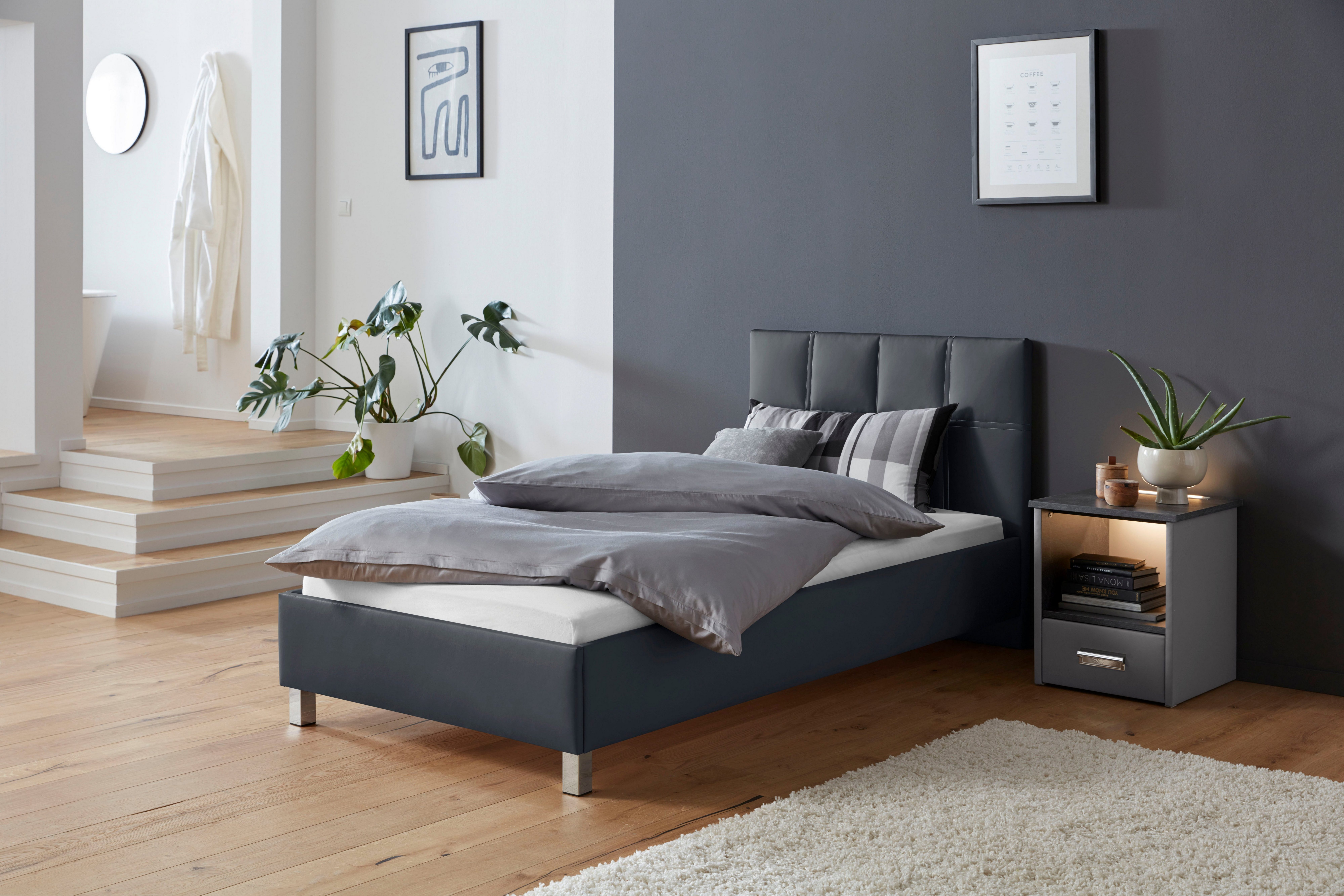 Westfalia Polsterbetten Gestoffeerd bed bedden zwart