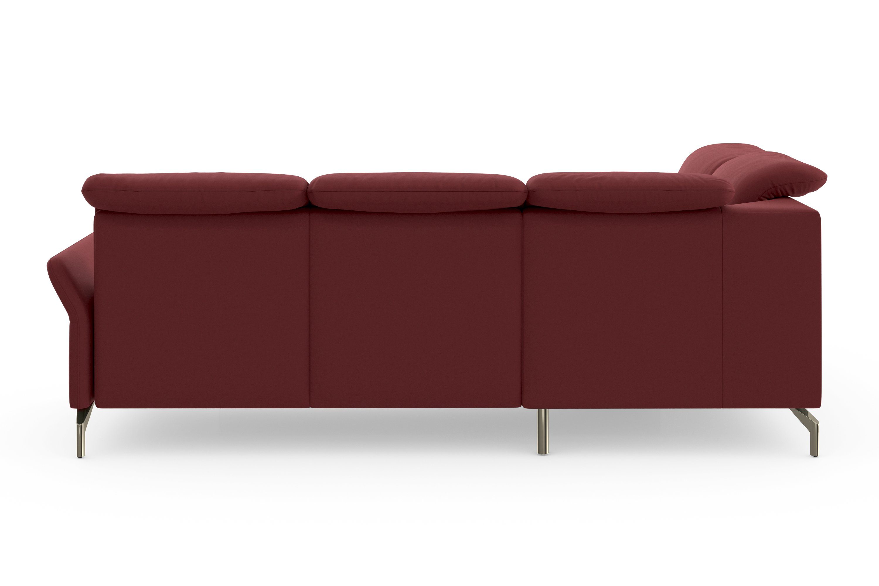 sit&more Hoekbank Fashion L-vorm naar keuze met verstelbare hoofdsteun, uittrekzitting, motorisch, nikkel poten