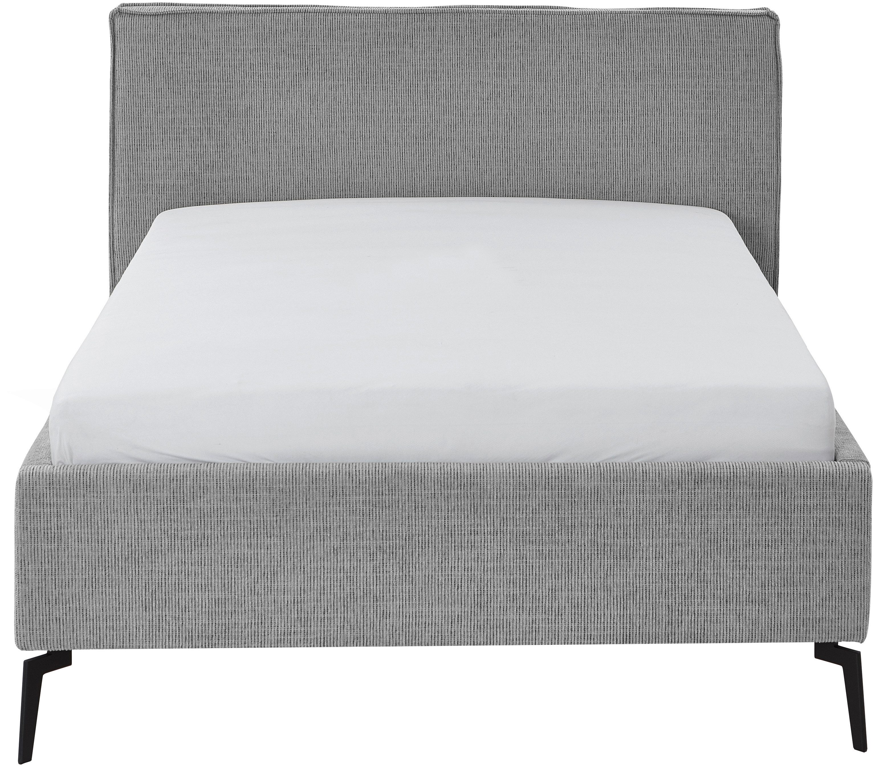 meise.möbel Gestoffeerd bed Riva II met zwarte metalen poten, naar keuze met bedkist