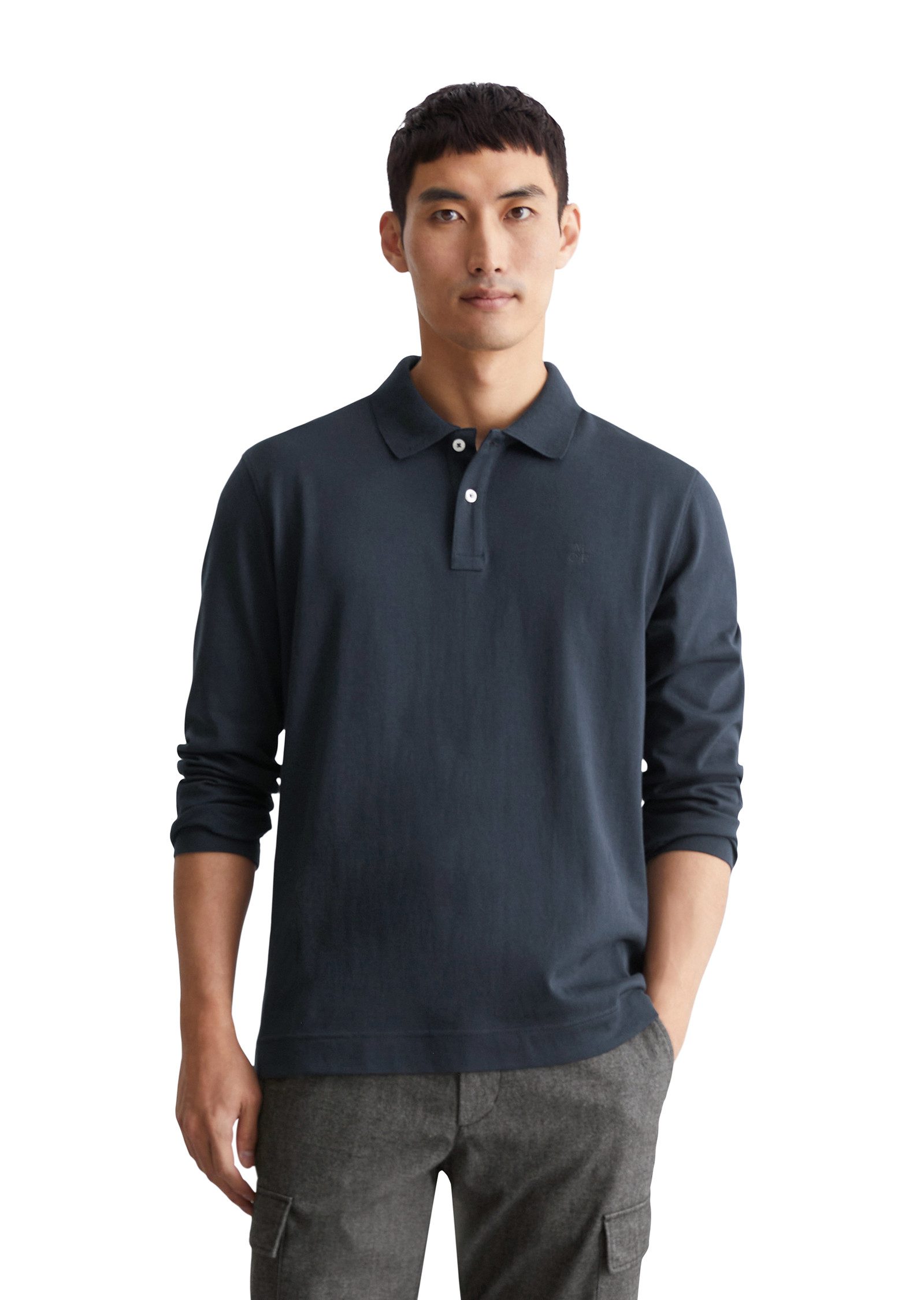 Marc O'Polo Poloshirt met lange mouwen heren lange mouwen maat XXL blauw