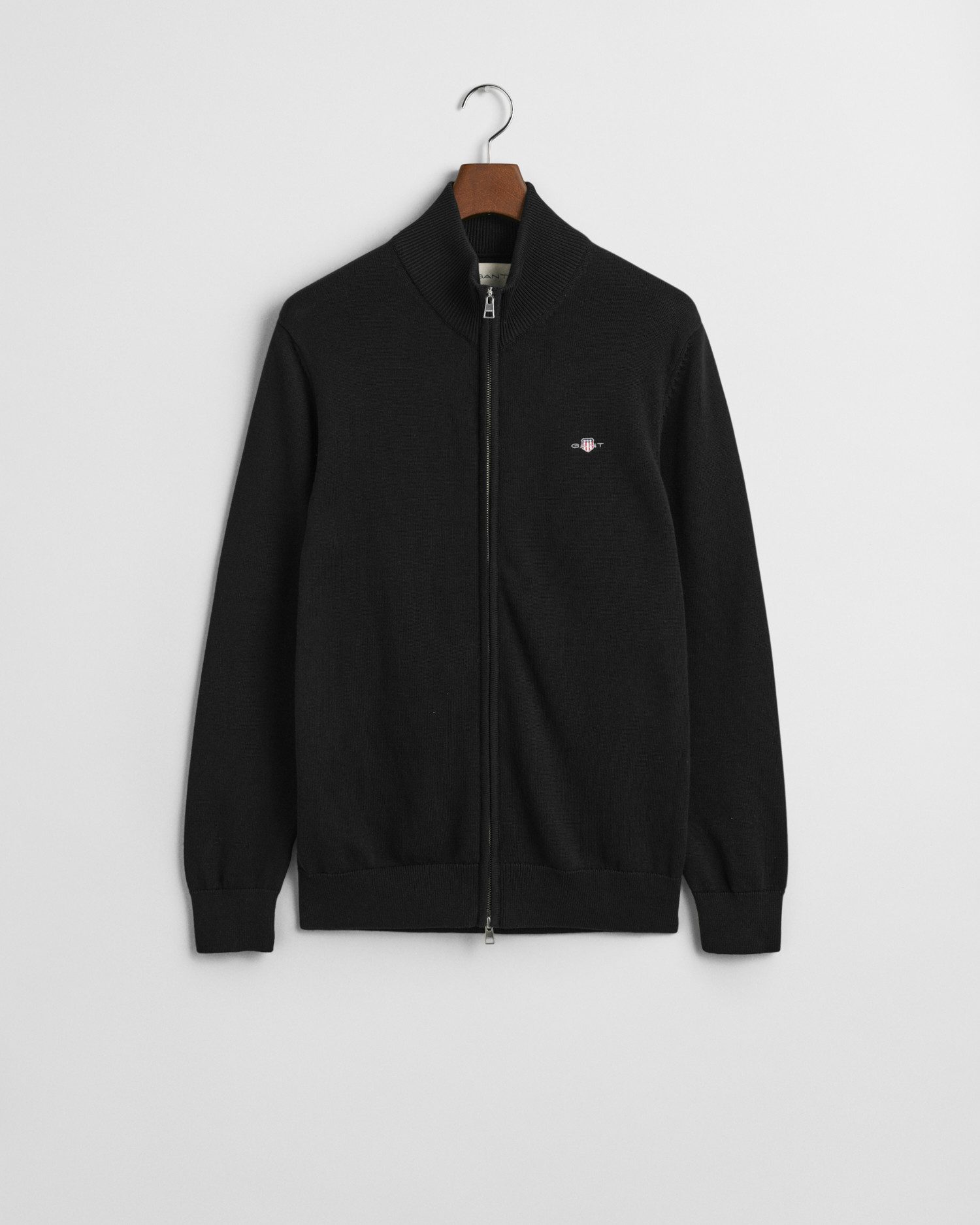 Gant Cardigan CASUAL COTTON ZIP CARDIGAN Met ribbels aan opstaande kraag, mouwen en zoom