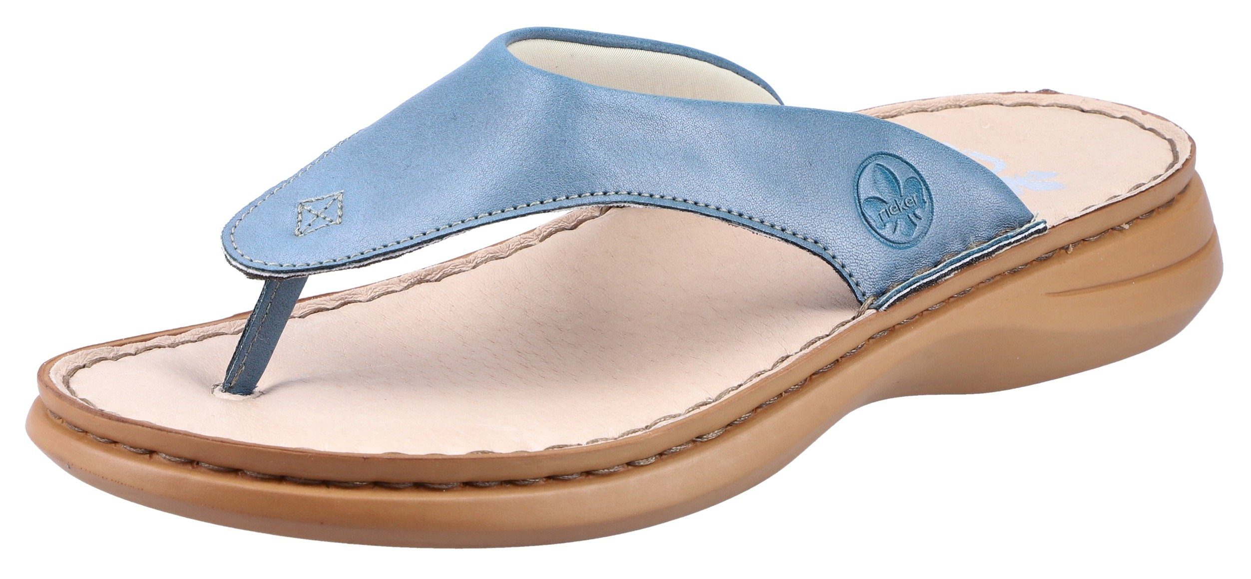 Rieker Teenslippers zomerschoen, slippers met tussenstuk voor de tenen dames teenslippers maat 36 EU blauw