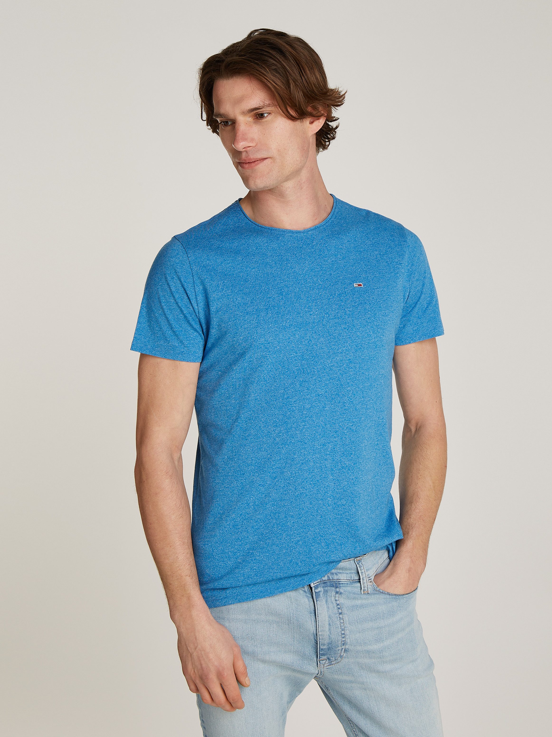 Tommy Jeans Slim fit T-shirt met logostitching