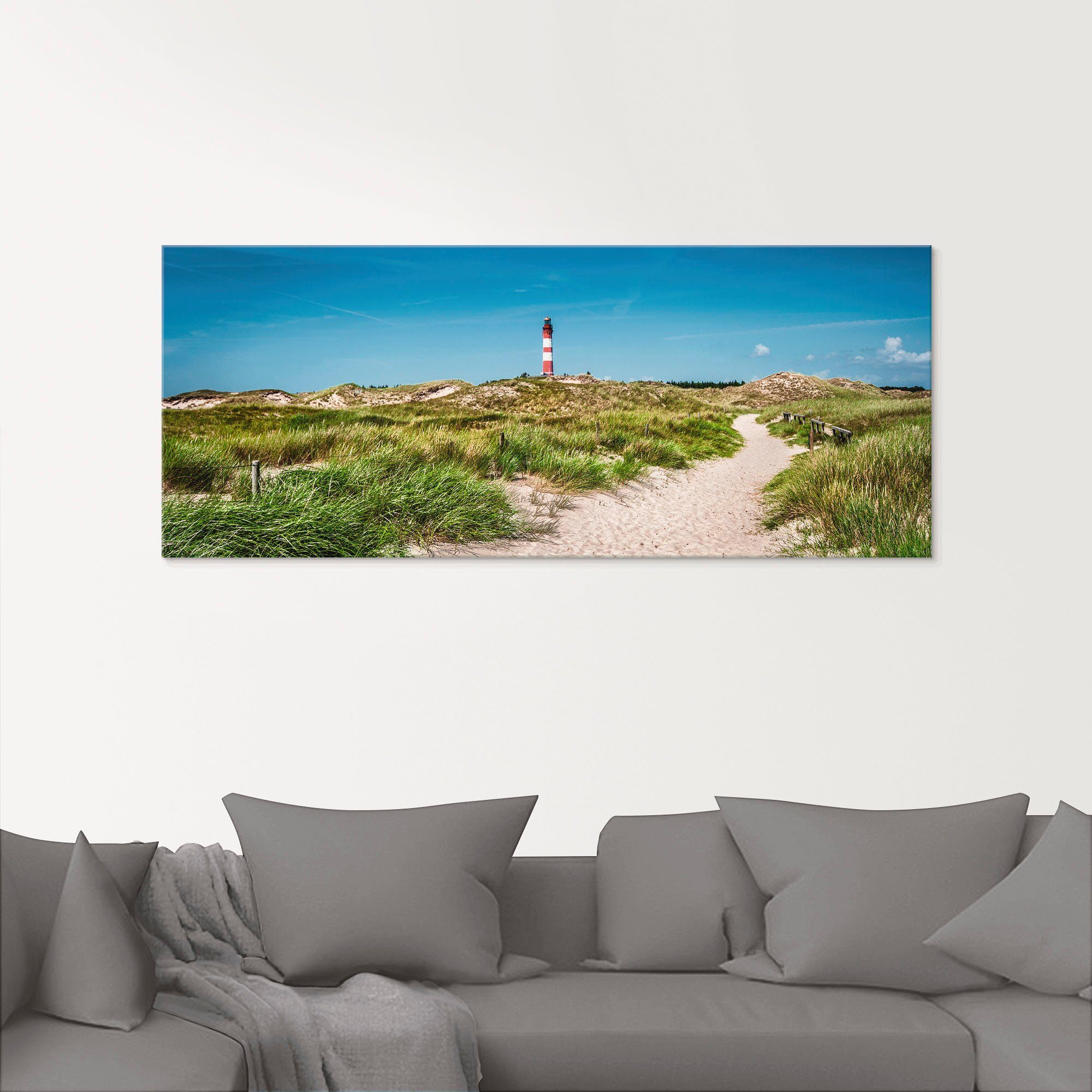 Artland Print op glas Vuurtoren op het eiland Amrum