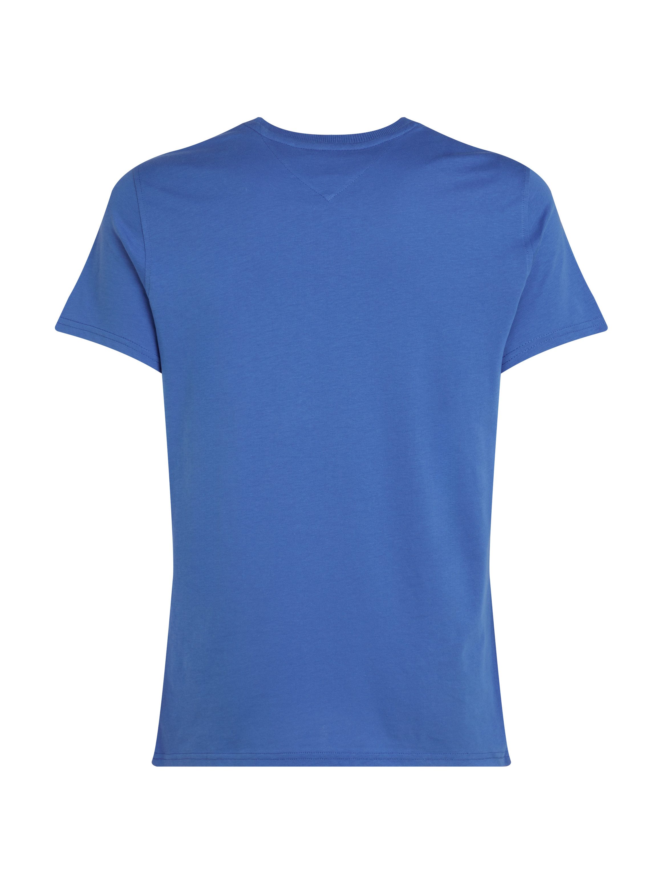 TOMMY JEANS T-shirt TJM ESSENTIAL SOLID TEE met ronde hals en subtiele logo-vlag