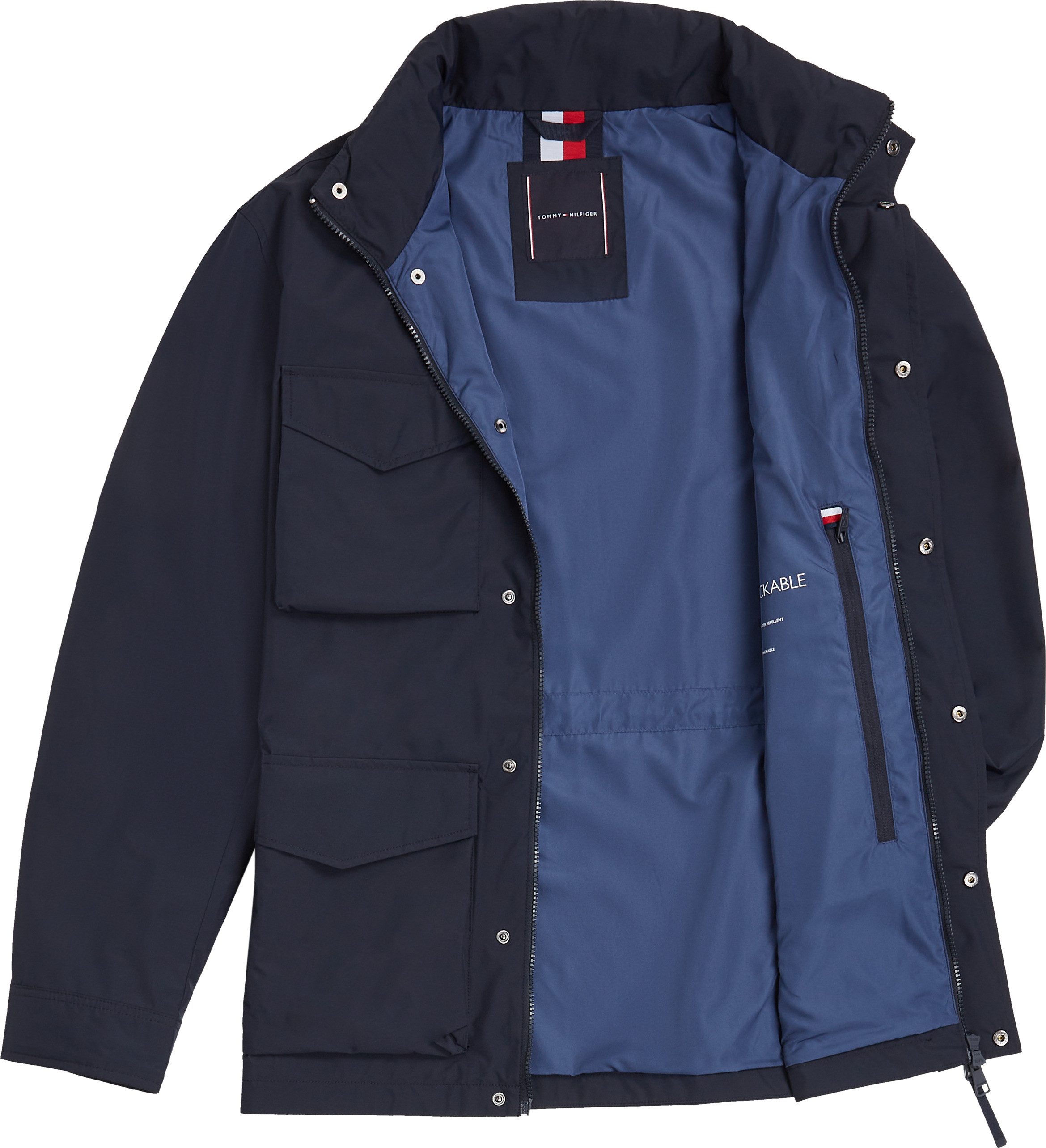 Tommy Hilfiger Field-jacket PACKABLE FIELD JACKET Capuchon op te bergen in de kraag