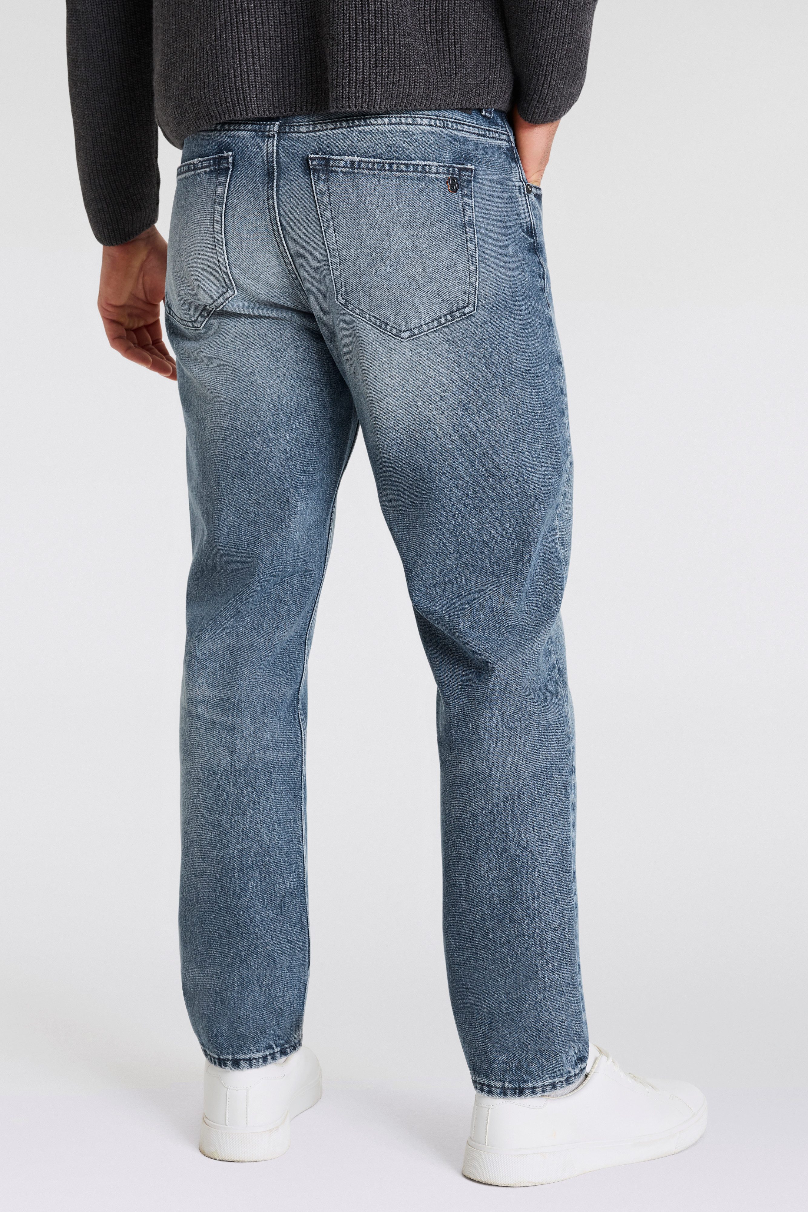 Boss Orange Straight jeans TROY BO-BF met lederen boss badge
