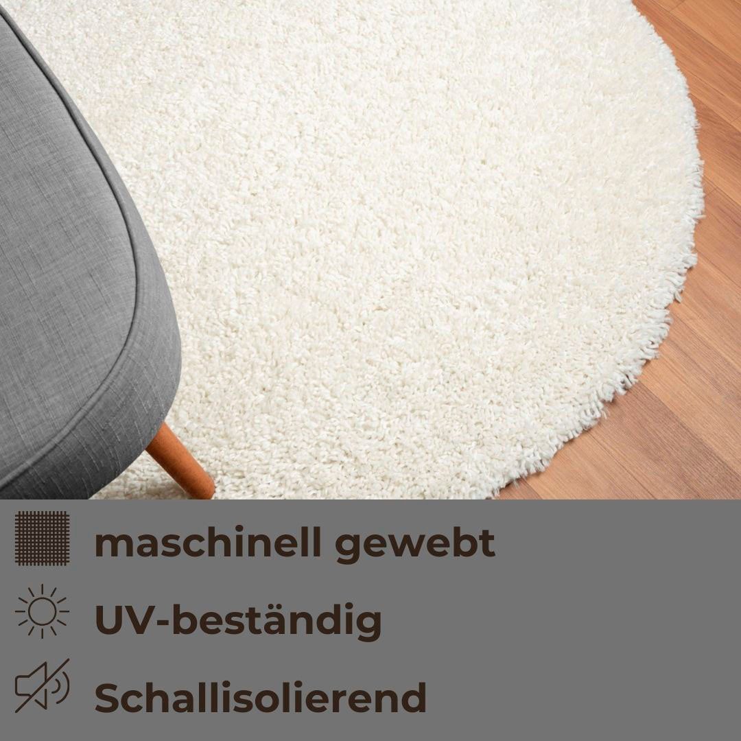 my home Hoogpolig vloerkleed Banji Uni-kleuren, zacht en fluffy, ook als rechthoekig verkrijgbaar