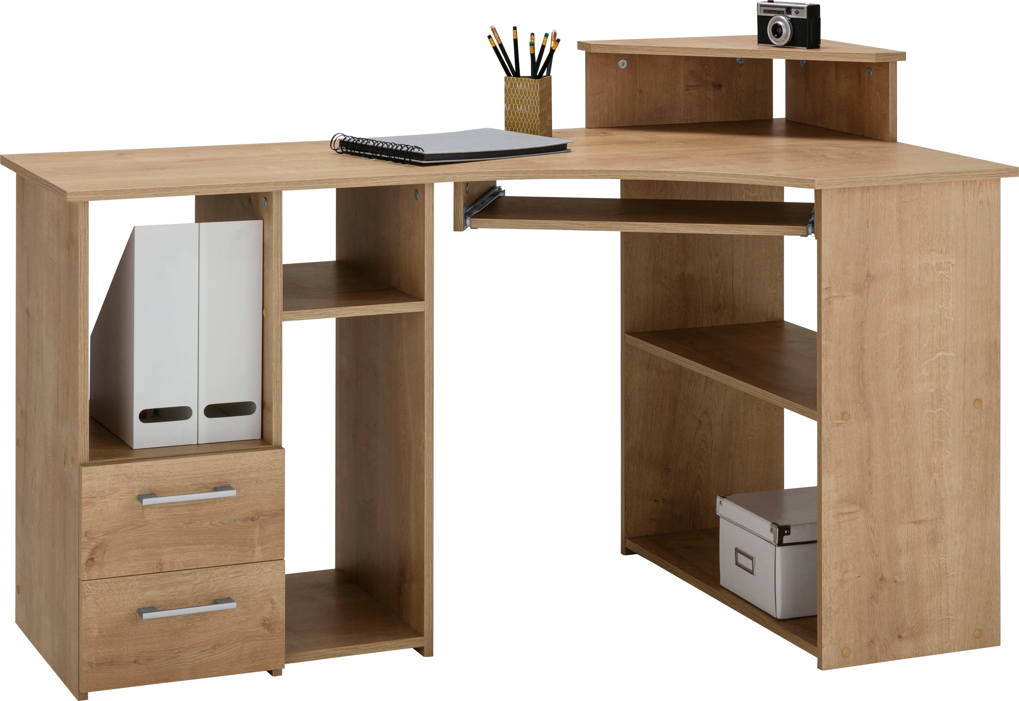 VOGL Möbelfabrik Bureau Sam Breedte 137 cm, met uittrekplank voor het toetsenbord en towervak