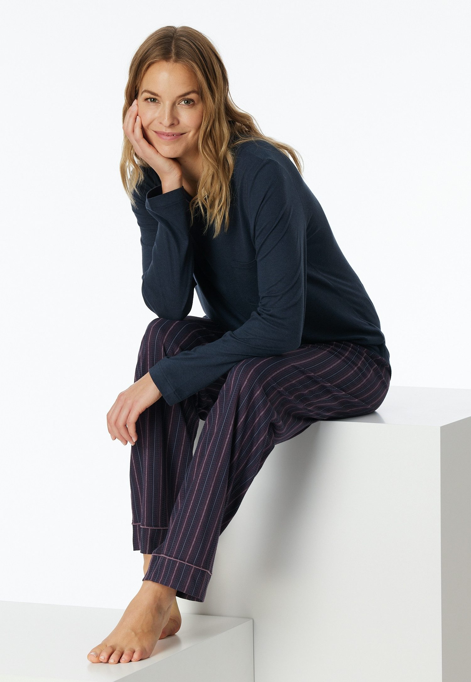 Schiesser Pyjama Comfort Nightwear met coole patroonbroek (2-delig)