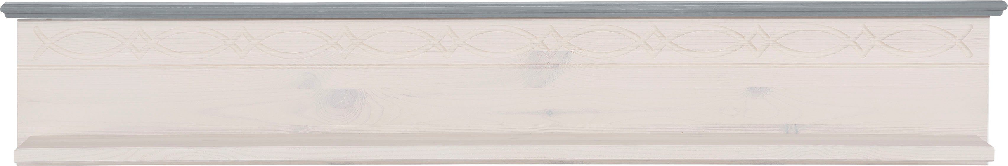 home affaire wandplank indra van massief grenen, 120 cm breed wit