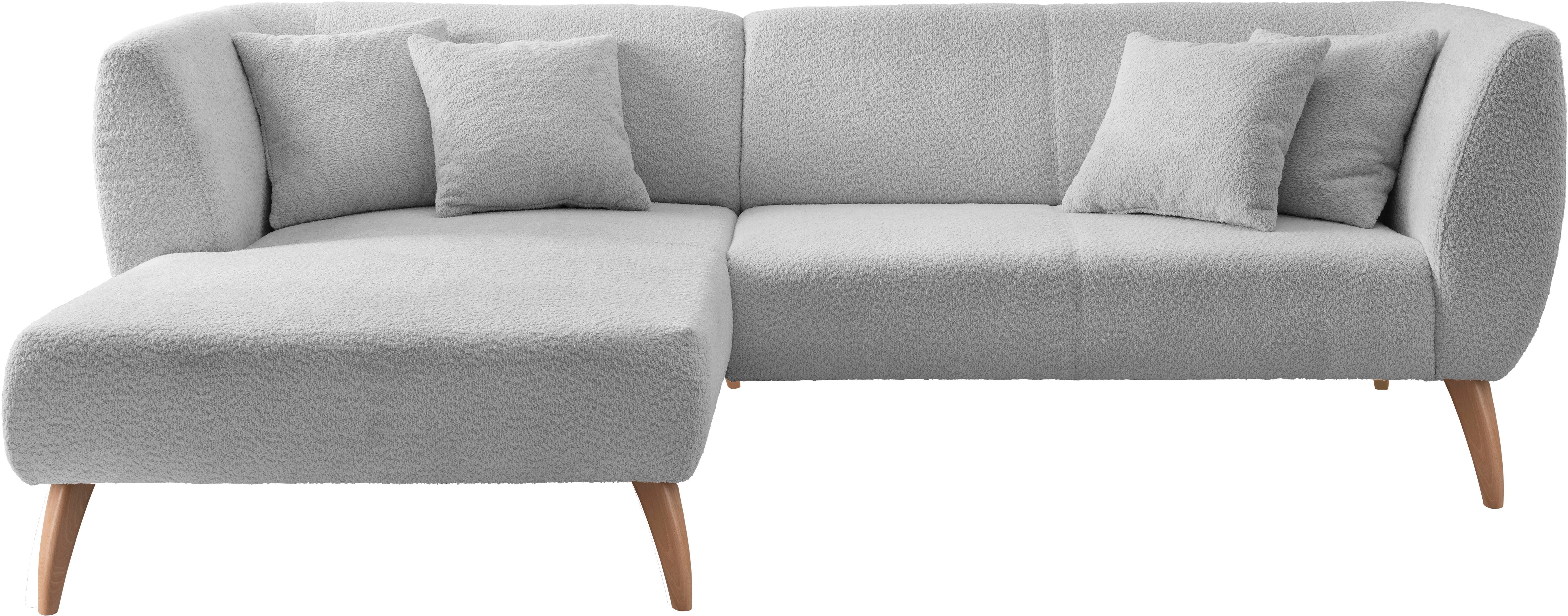 INOSIGN Hoekbank Colori L-vorm Houtkleur voetkeuze, inclusief 4x sierkussens