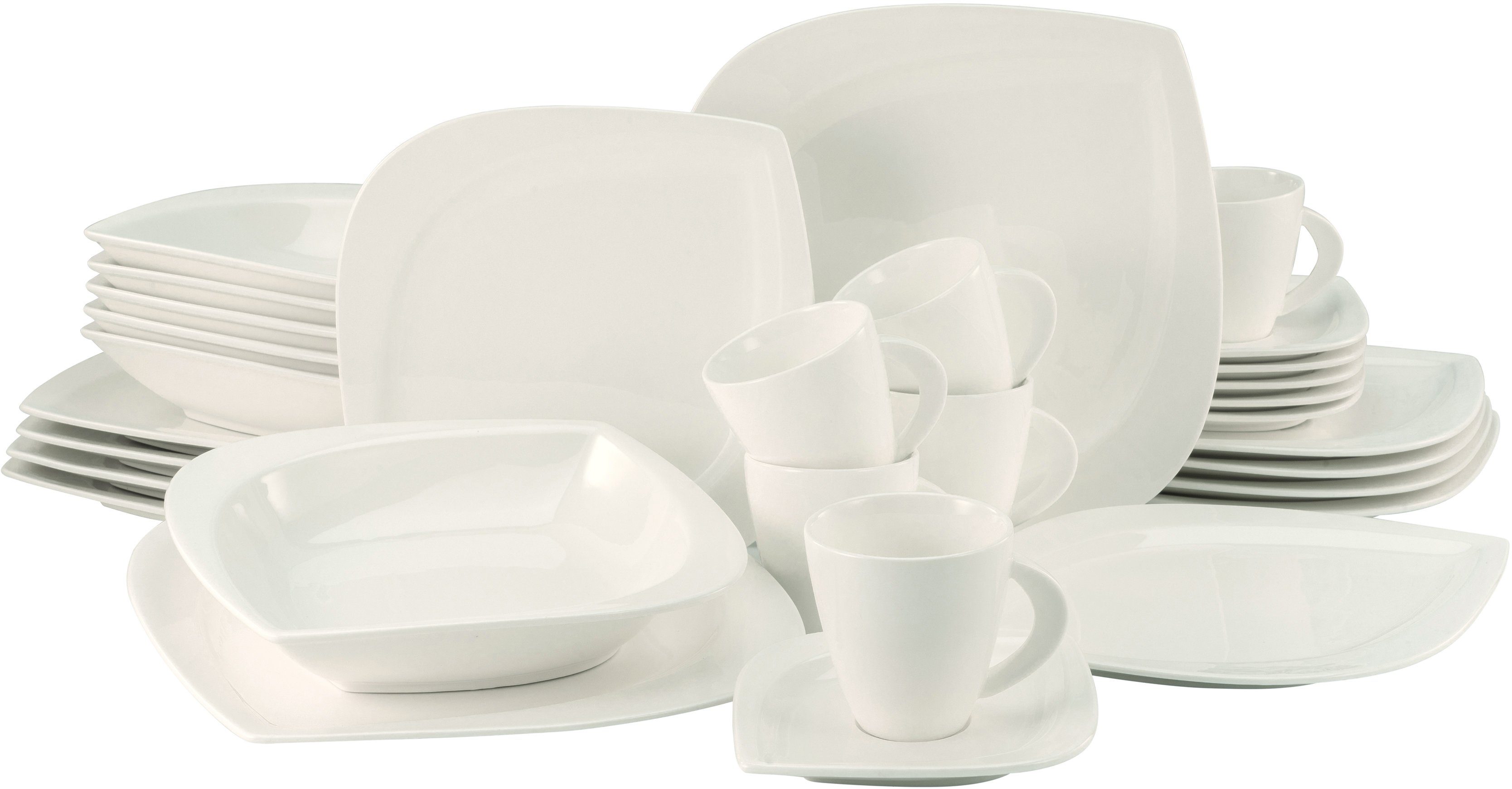 Otto CreaTable Combi-servies Melbourne Servies. elegant bladmodel. 30 delen. voor 6 personen (set. 30-delig) aanbieding