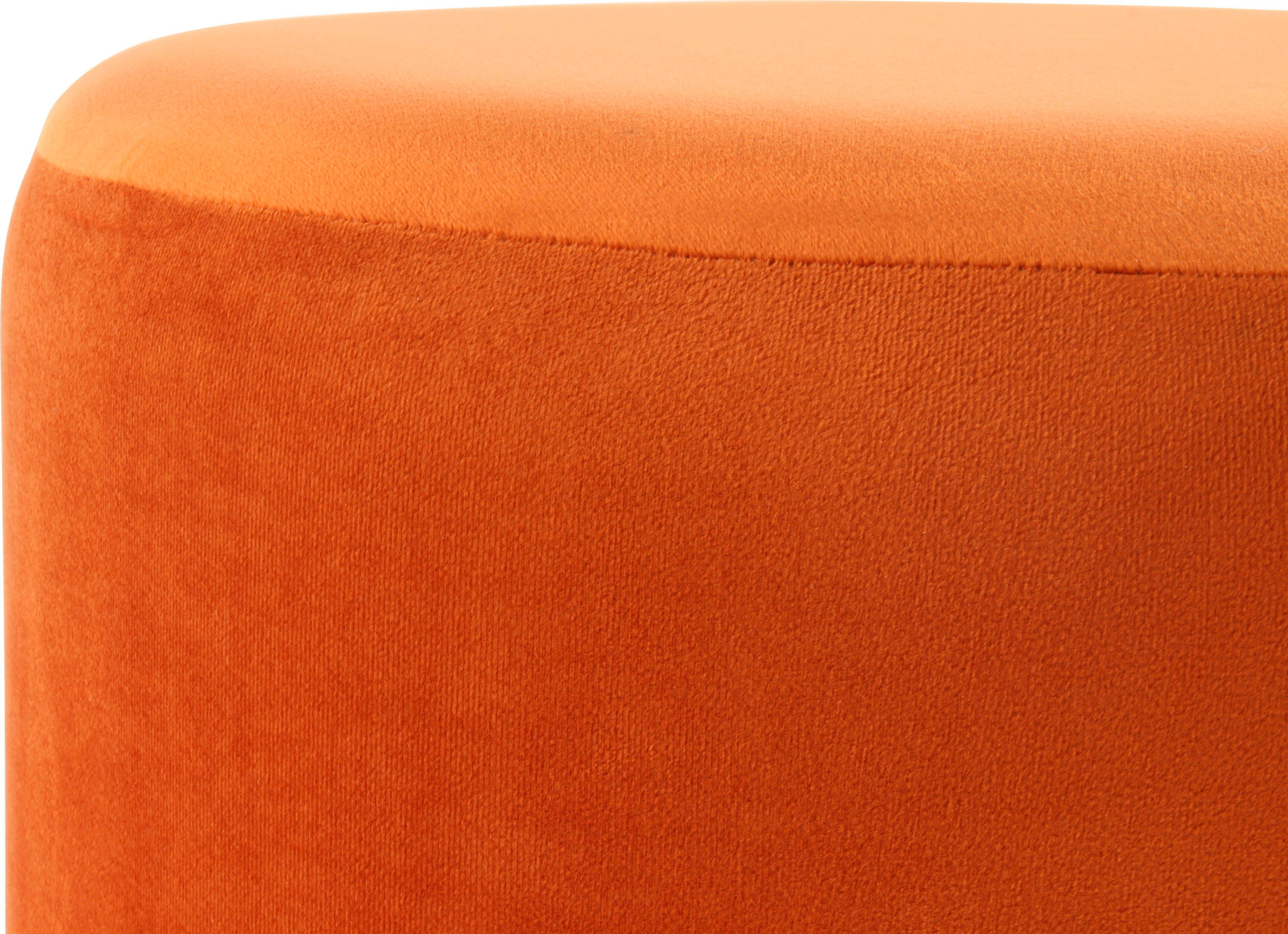 Kayoom Zithocker Kruk Rebecca 825, zitpouf in ronde vorm, met fluweelbekleding onderhoudsvriendelijk, modern, veelzijdig inzetbaar, zitting gewatteerd (1 stuk)