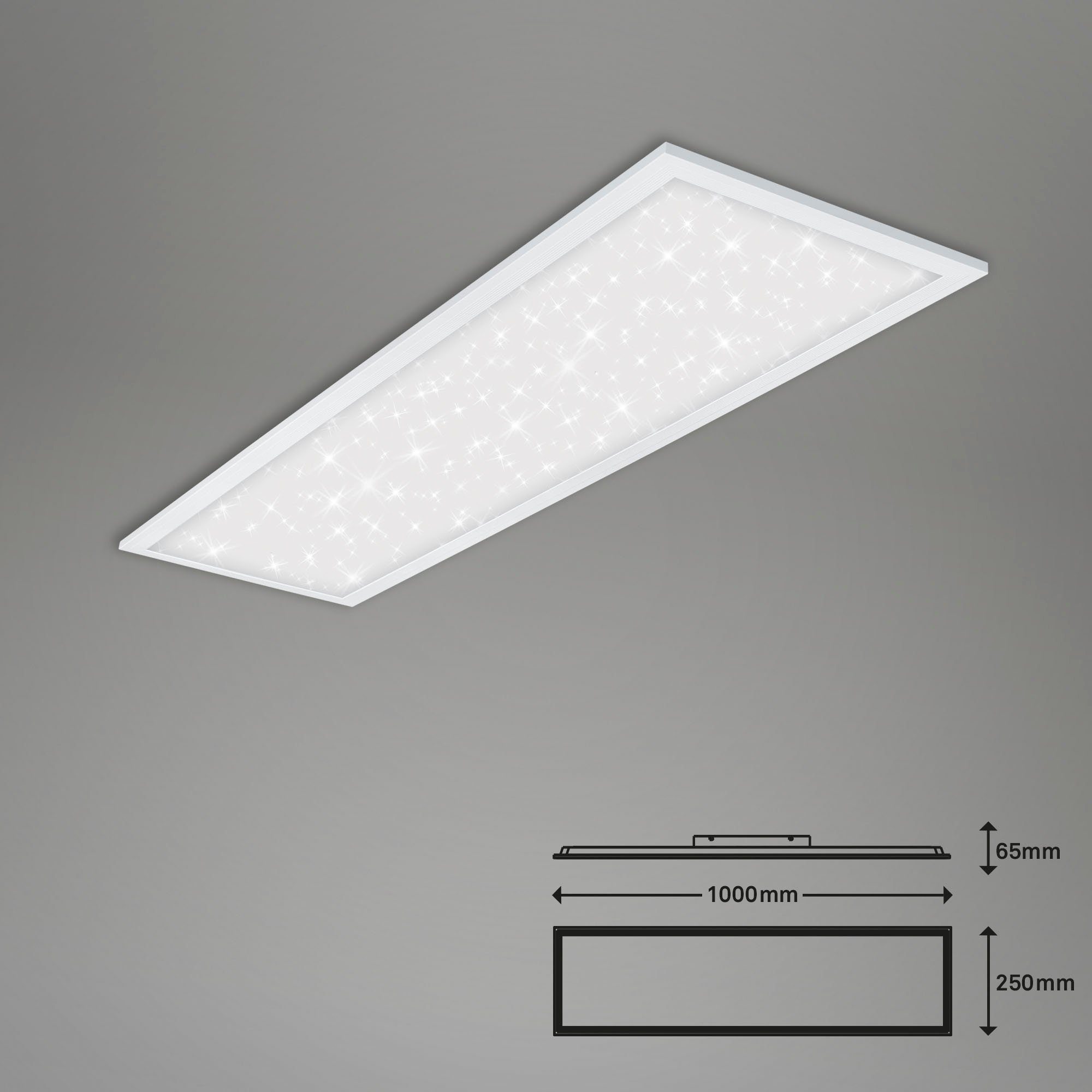 Briloner Leuchten Led-paneel 7308016 PALLAS Plafondlamp, 100x25x6,5 cm, wit, 24W, woonkamer, slaapkamer, keuken