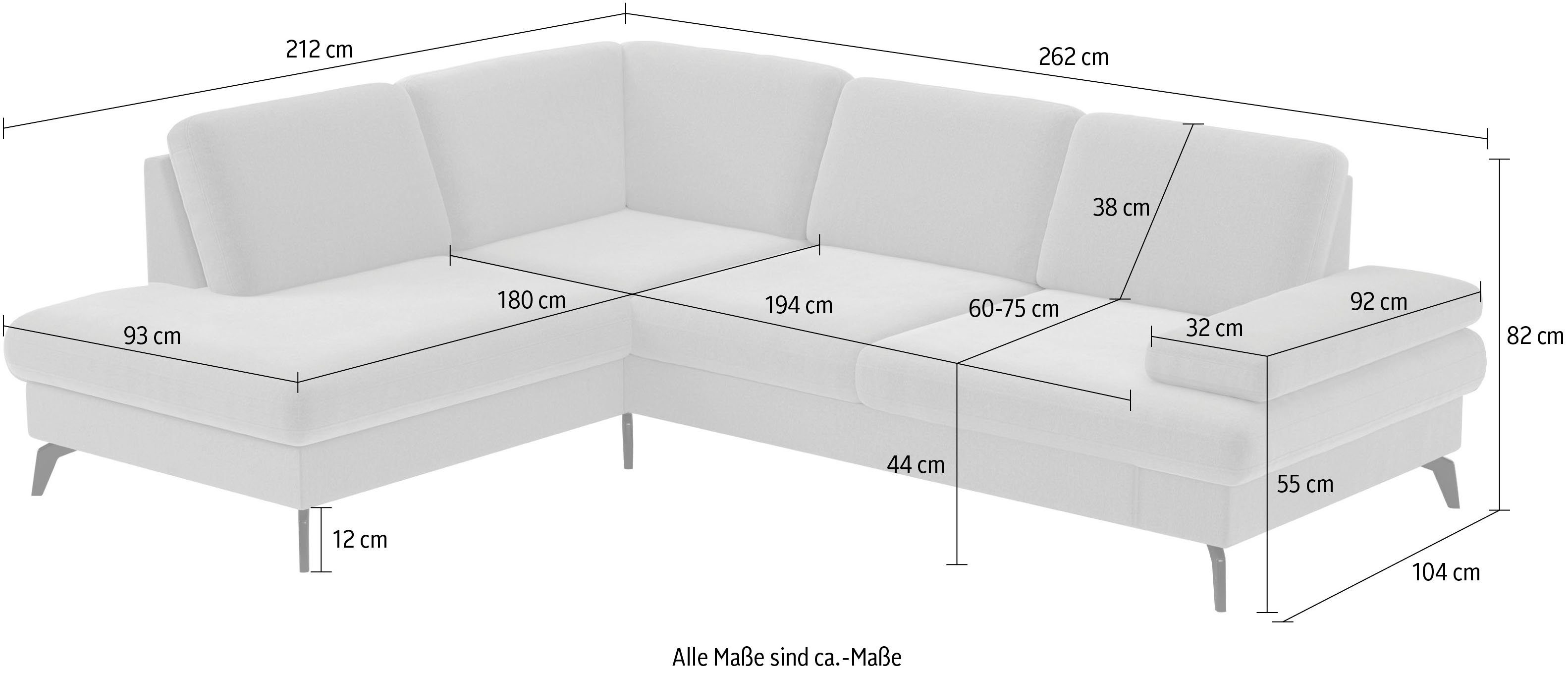 sit&more Hoekbank Morris L-vorm, incl. zitdiepteverstelling keuze uit armleuningverstelling, bedfunctie & bedlade