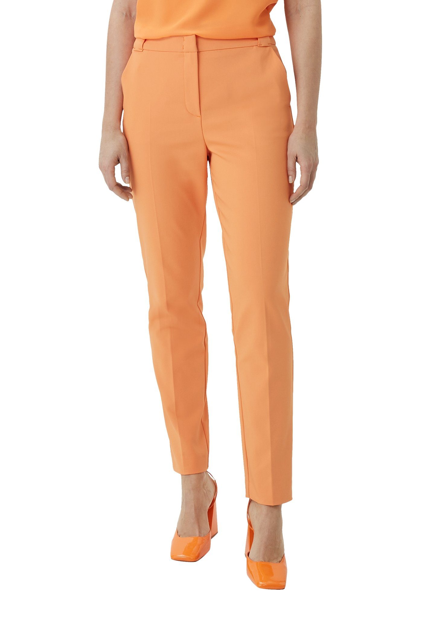 Comma Slim fit stoffen broek in effen design
