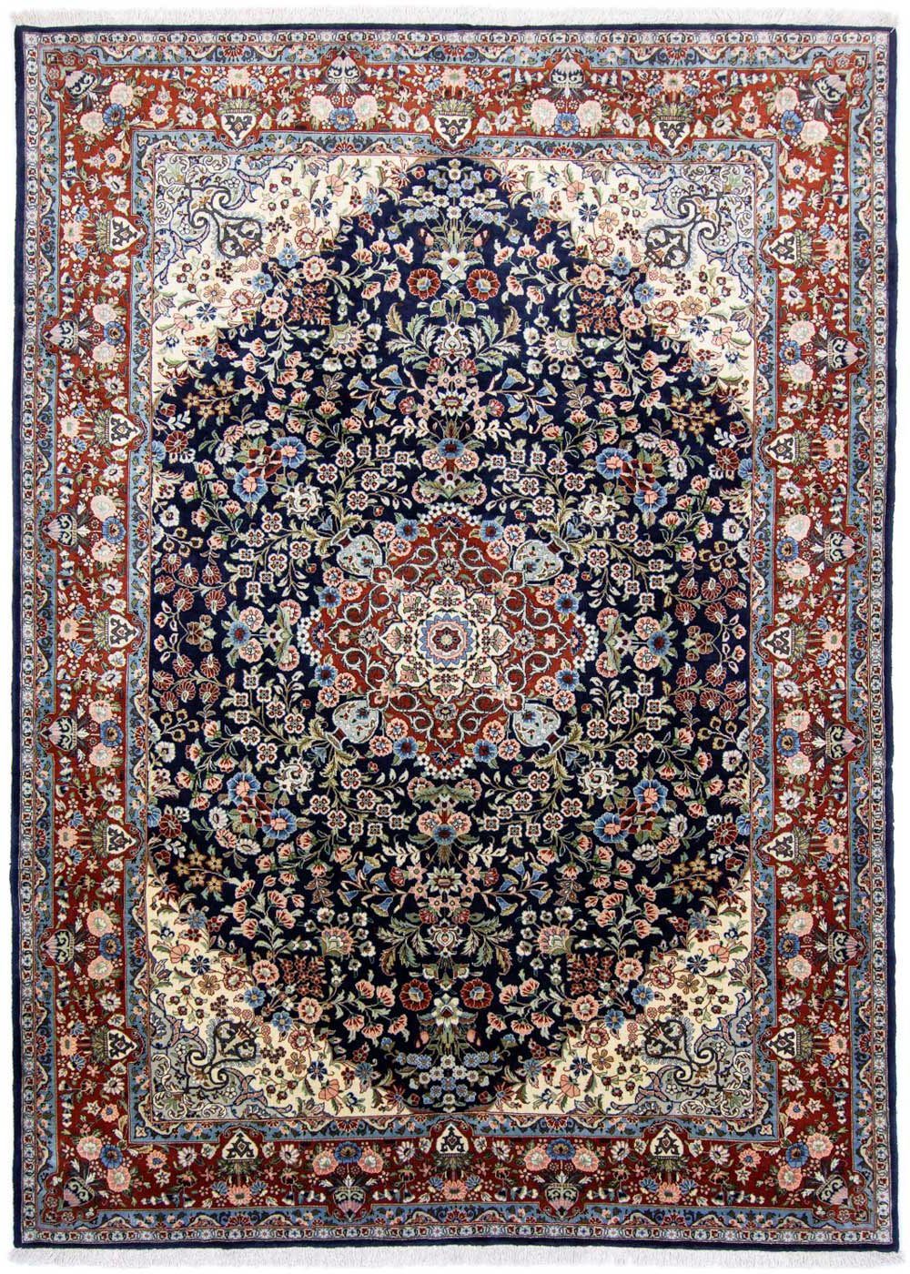 morgenland Wollen kleed Keshan medaillon blu scuro 315 x 220 cm Uniek exemplaar met certificaat