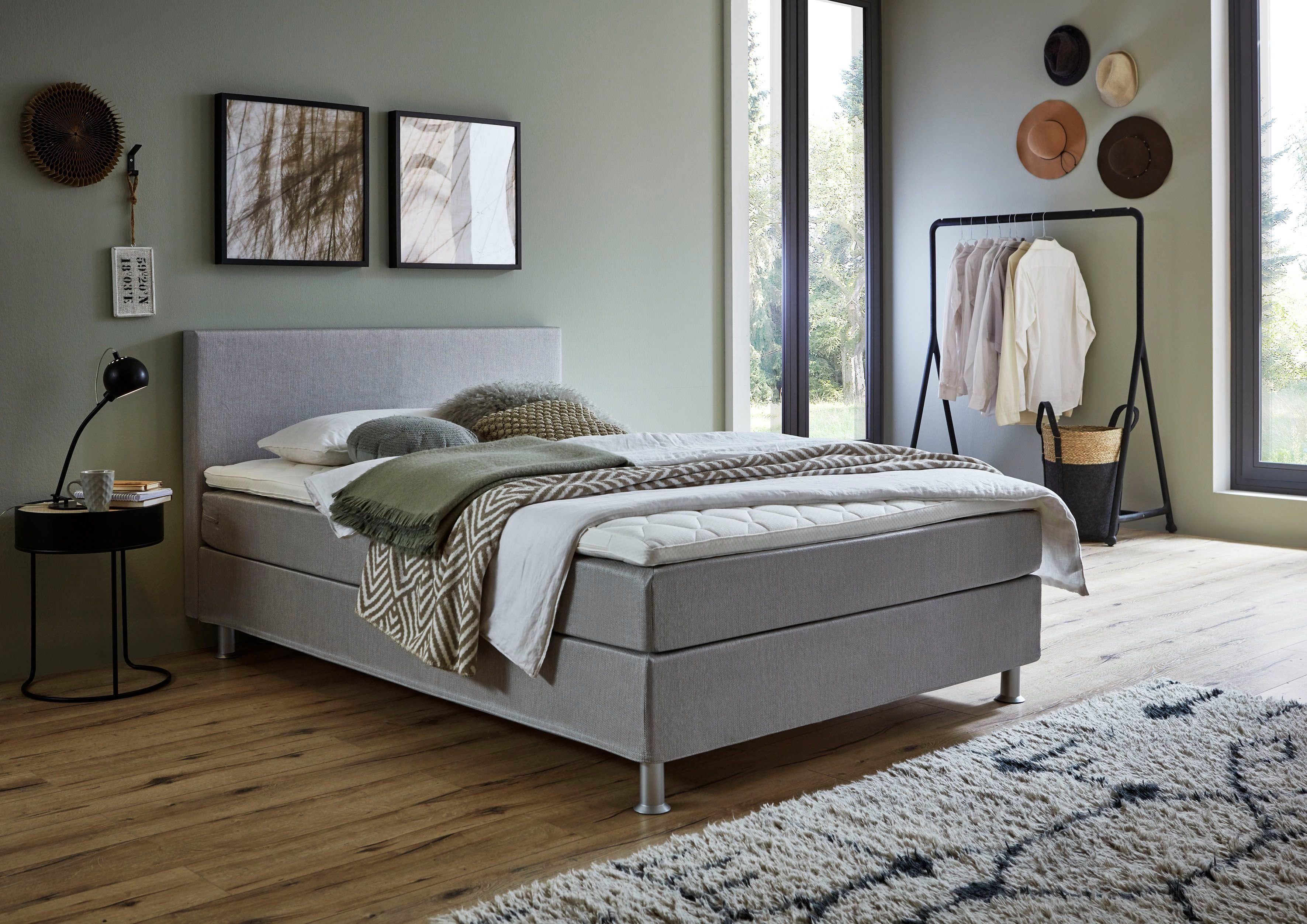 ATLANTIC home collection Boxspring Edison inclusief bonell-binnenveringsmatras en topmatras