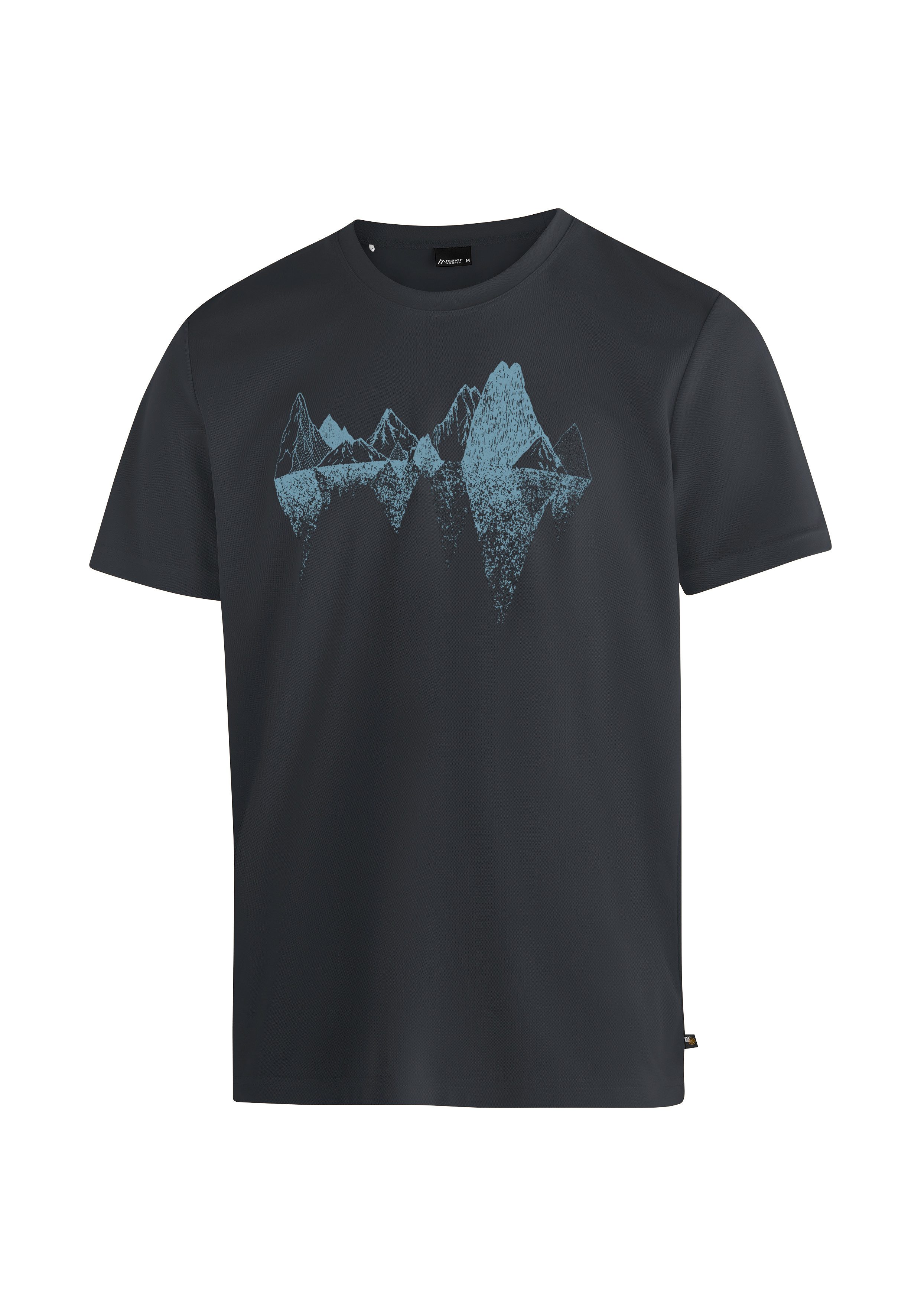 Maier Sports T-shirt Tilia Pique M Heren functioneel shirt, vrijetijdsshirt met opdruk heren t-shirts maat L zwart