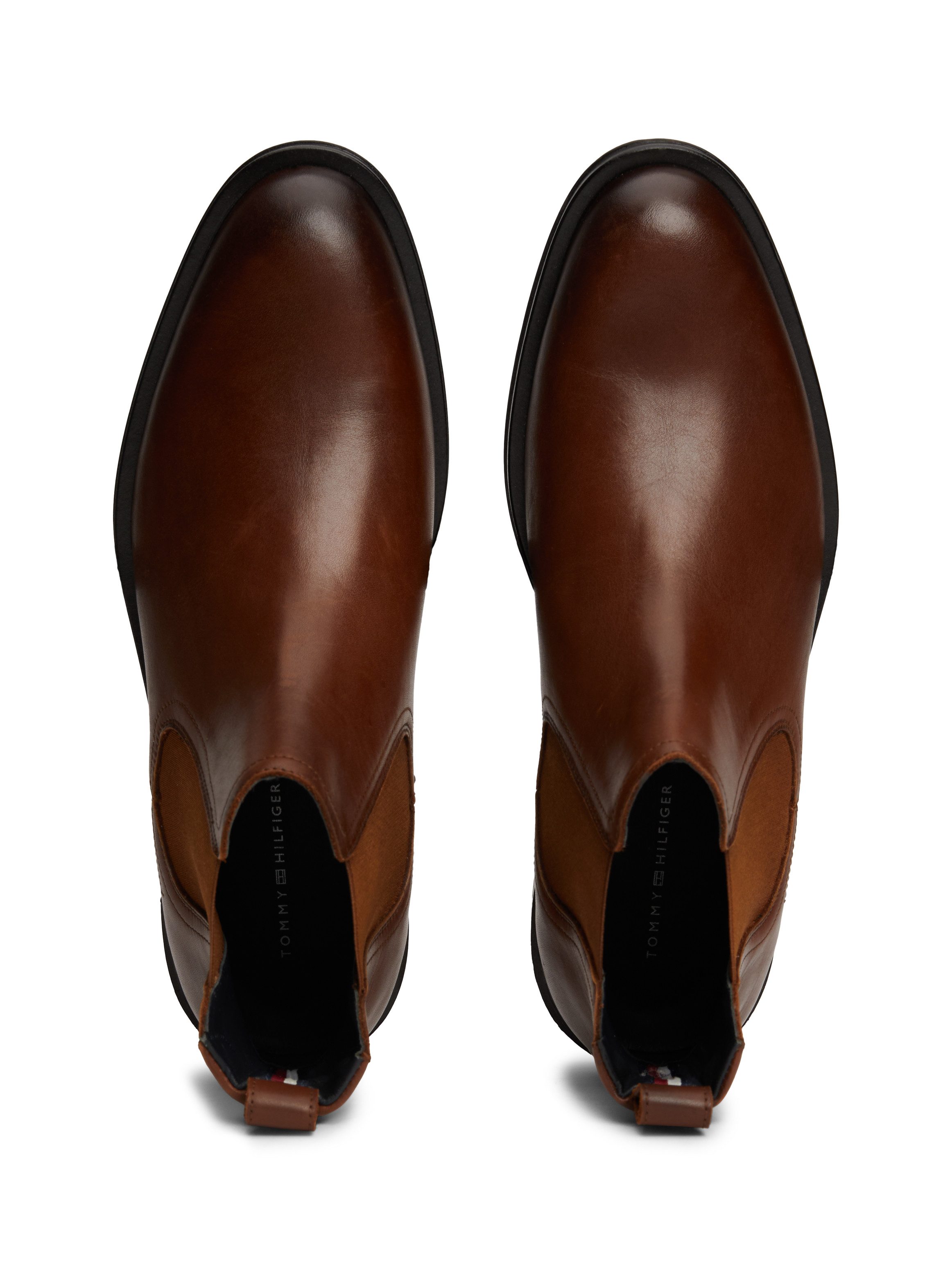 Tommy Hilfiger Chelsea-boots CORE RWB HILFIGER LTH CHELSEA hakken, enkellaars, zakelijke schoen met strepen op de hiel