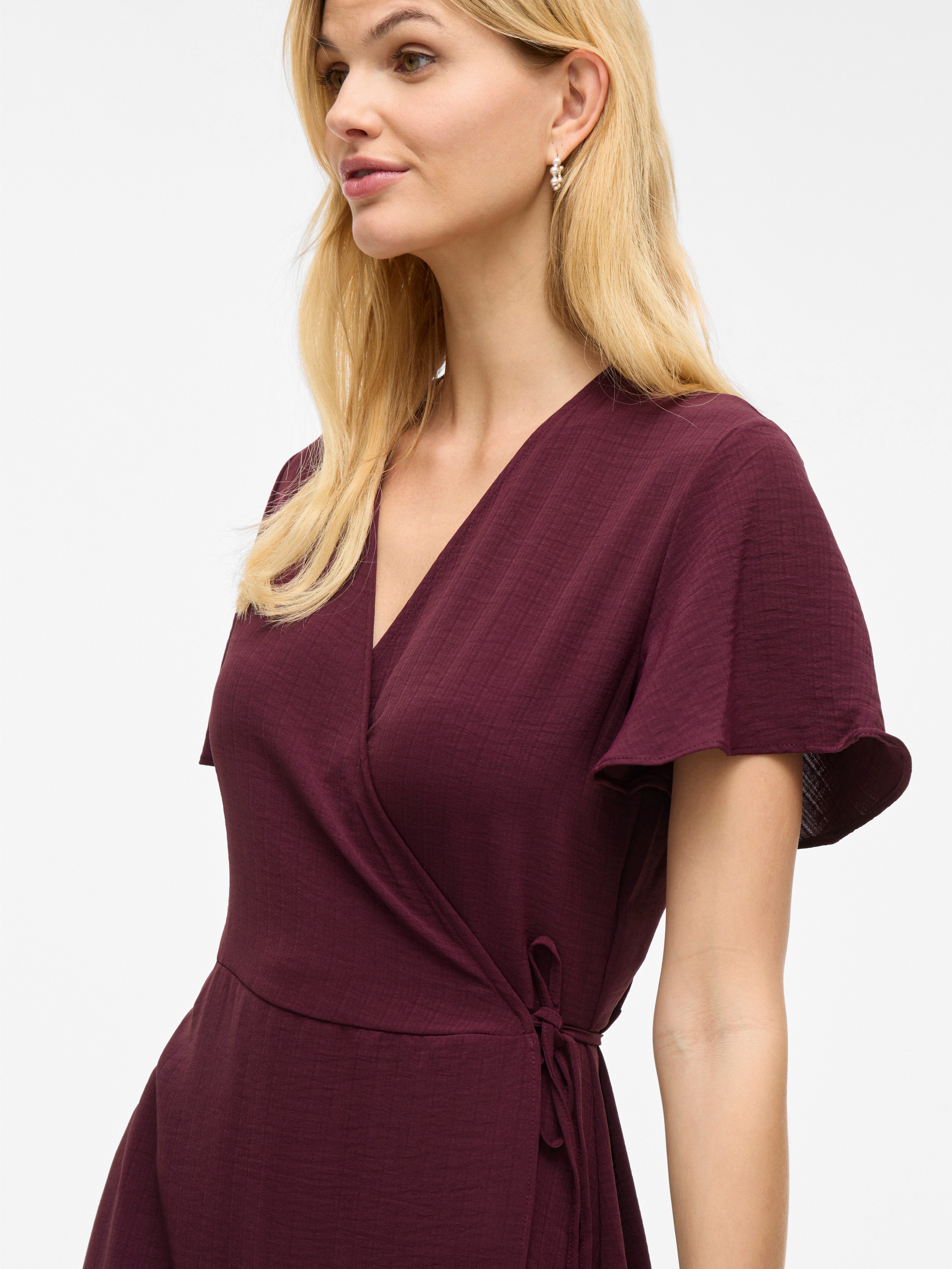 Vila Wikkeljurk VILOVIE S/S WRAP MIDI DRESS - NOOS