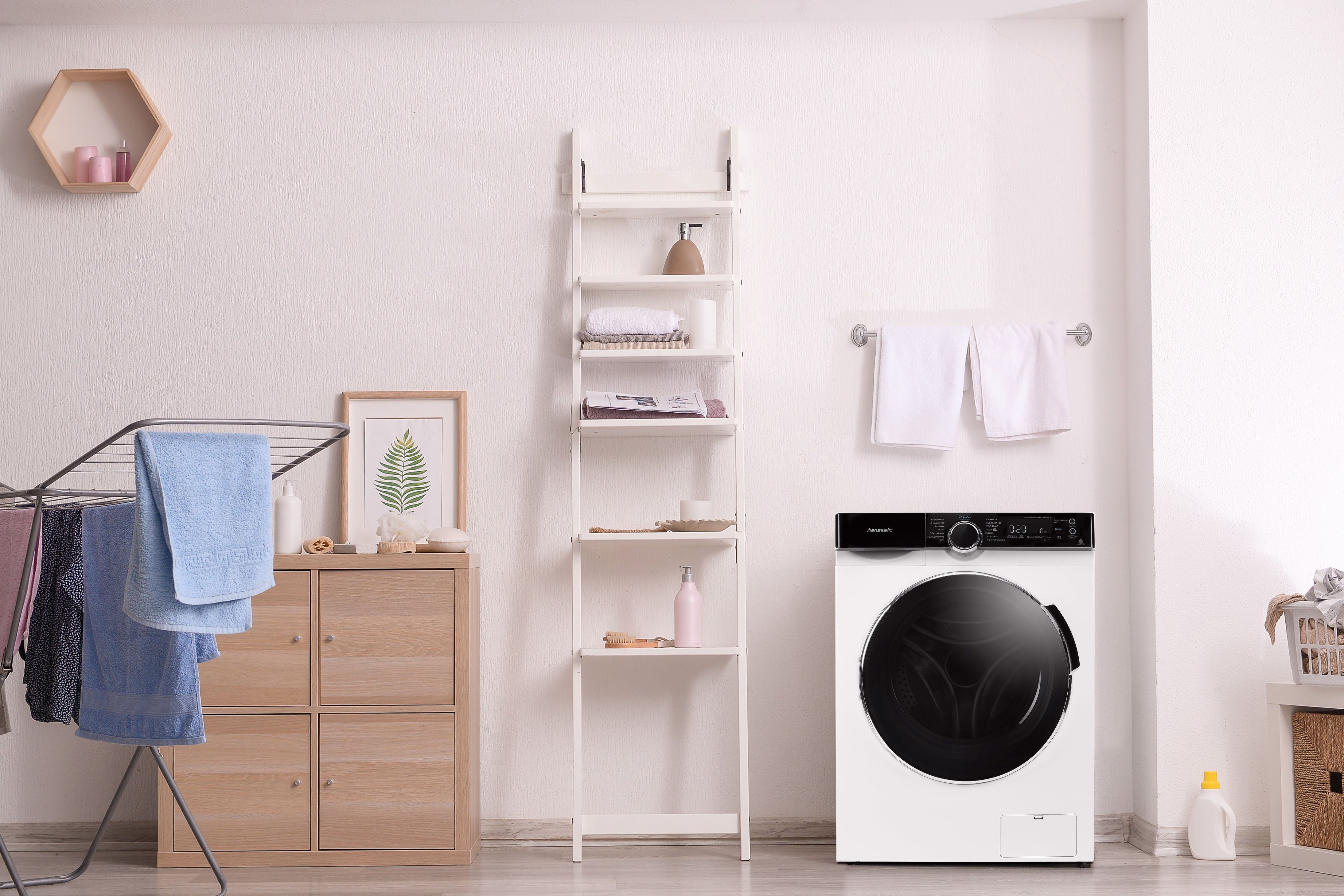 Hanseatic Wasmachine HWMK714A, Automatische dosering, nachtwasprogramma, overloopbeveiliging, stoomoptie