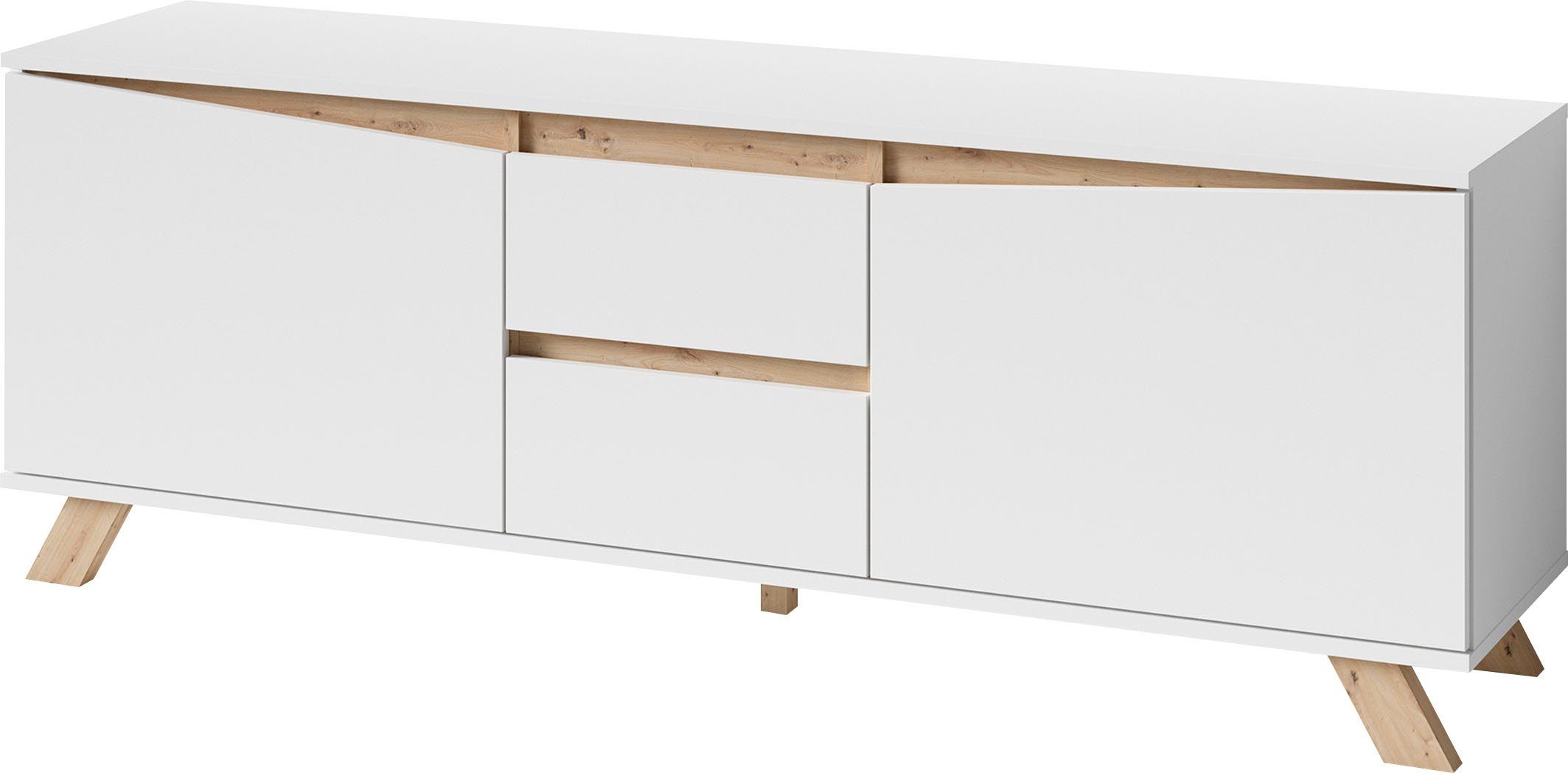 INOSIGN Tv-meubel VALENTIN 160 cm tv-meubel met 2 deuren en 2 lades in modern scandinavisch design