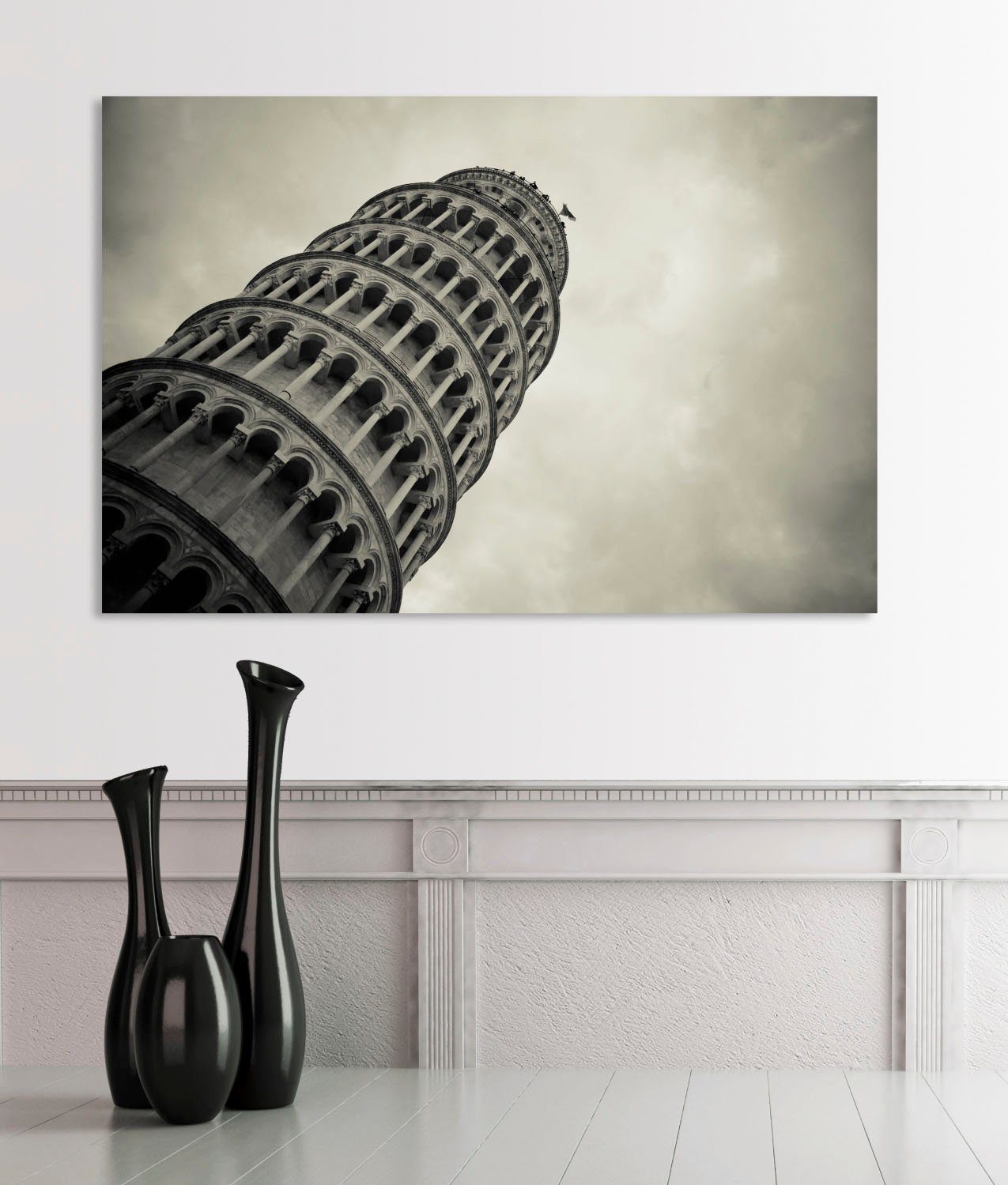 queence Artprint op acrylglas De scheve toren Fine Art-print in galeriekwaliteit