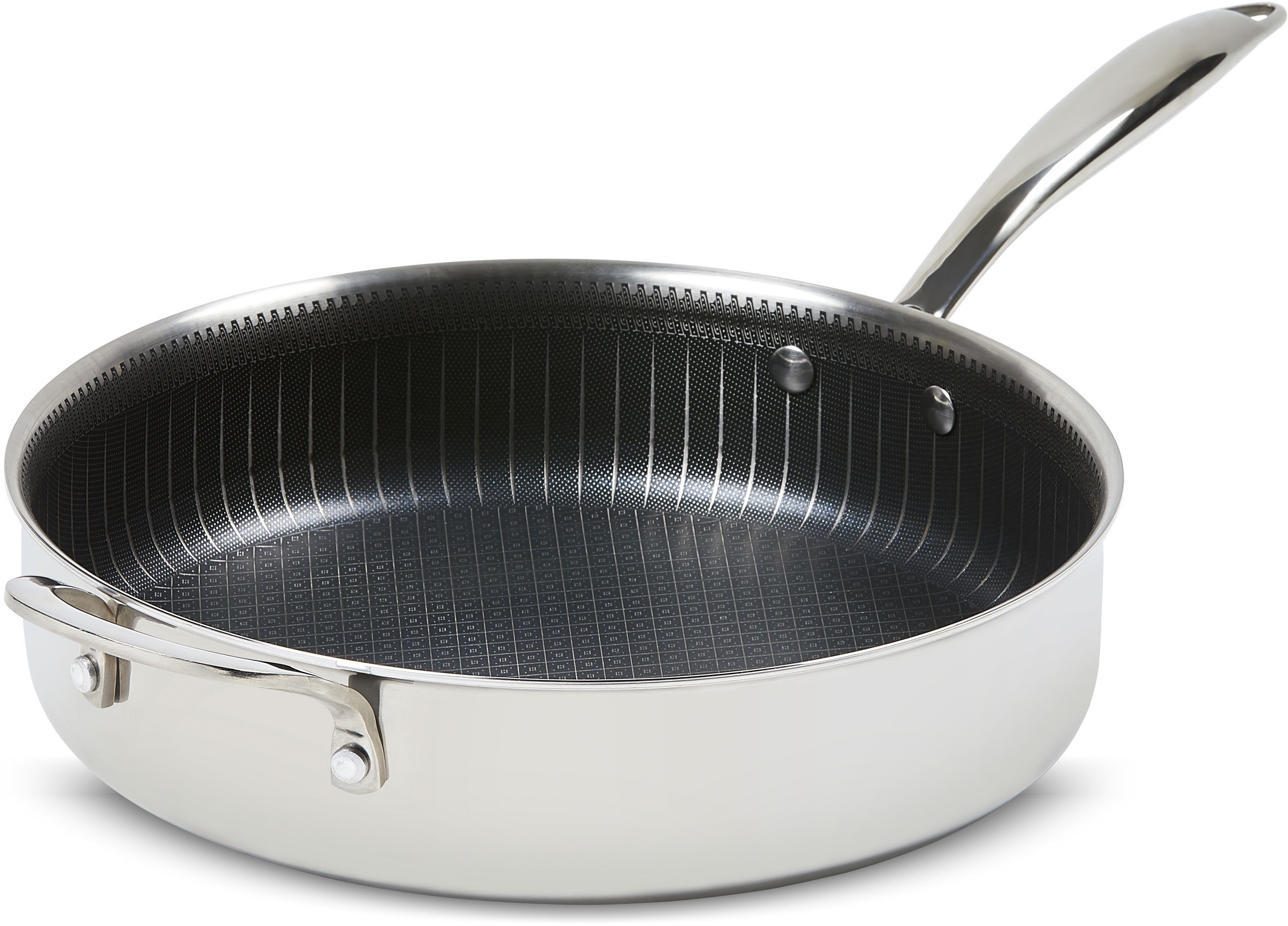 MediaShop Koekenpan Titan Pan Edelstalen matrix+diamantver. antikleef-coating, Ø24 cm, inductie (set, 4-delig)
