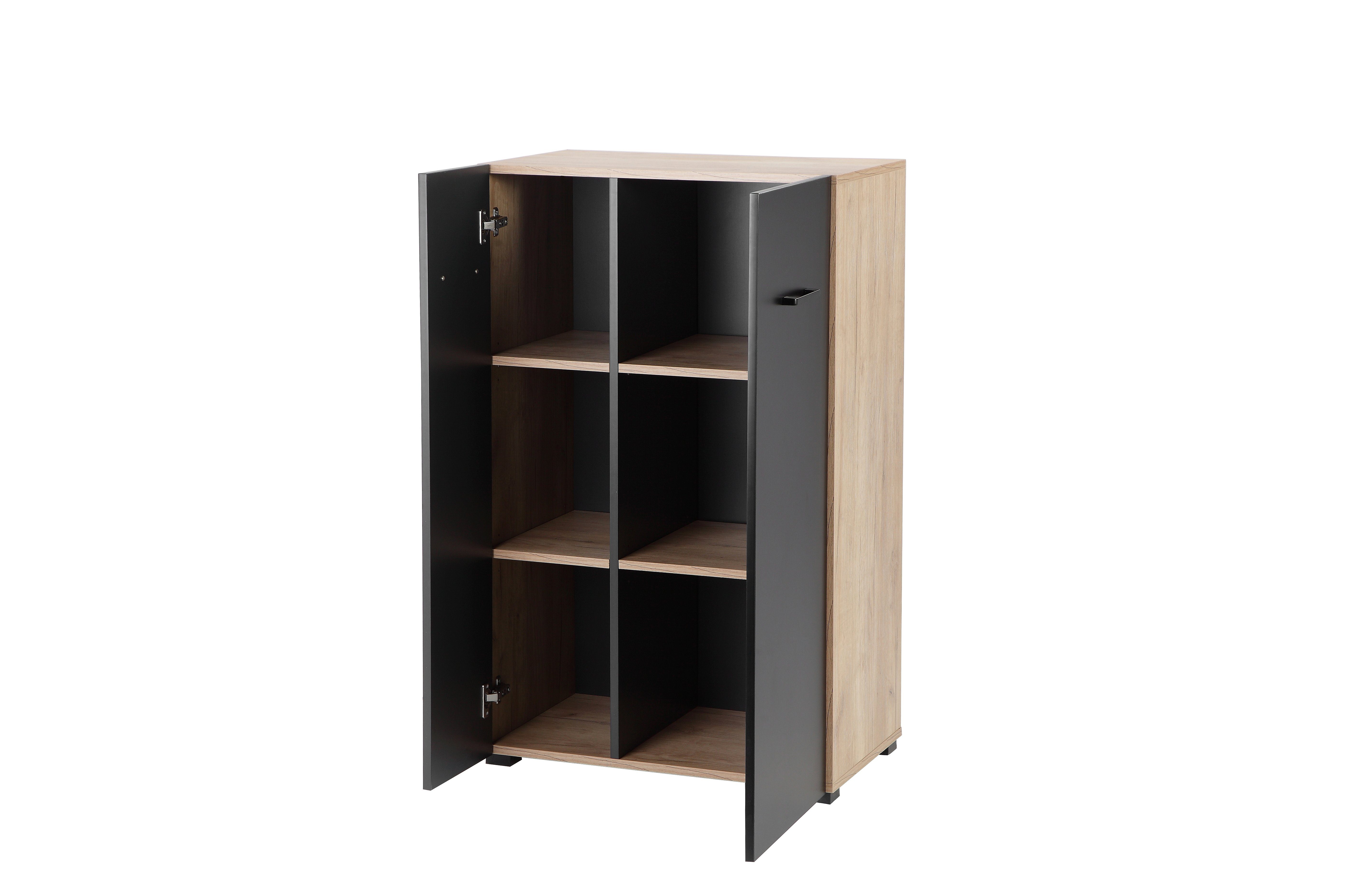 Places of Style Archiefkast Moid, multifunctionele kast, moderne commode met veel opbergruimte, afmetingen 64,5 x 41,5 x 106 cm