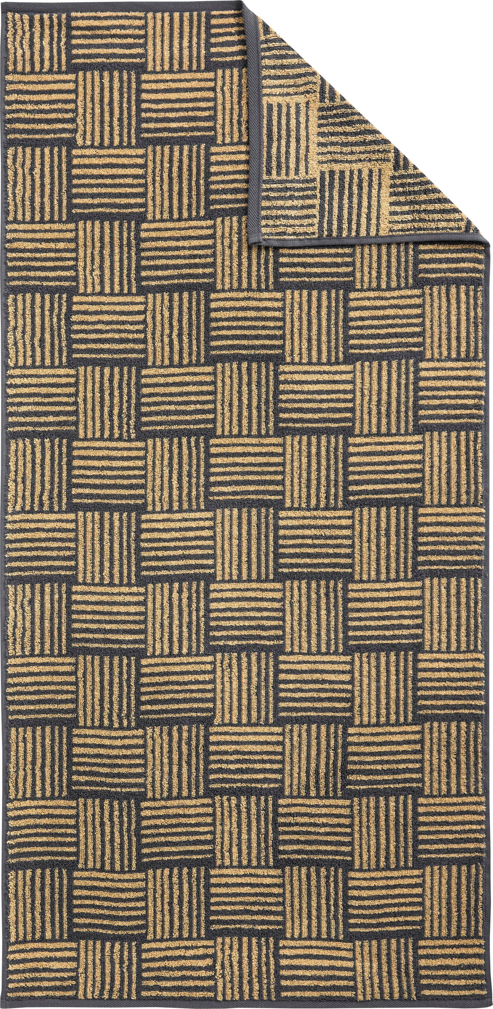 Dyckhoff Handdoekenset Golden Shades Basket met grafisch patroon, 2 handdoeken (50x100cm), 1 douchehanddoek (70x140cm) (3-delig)