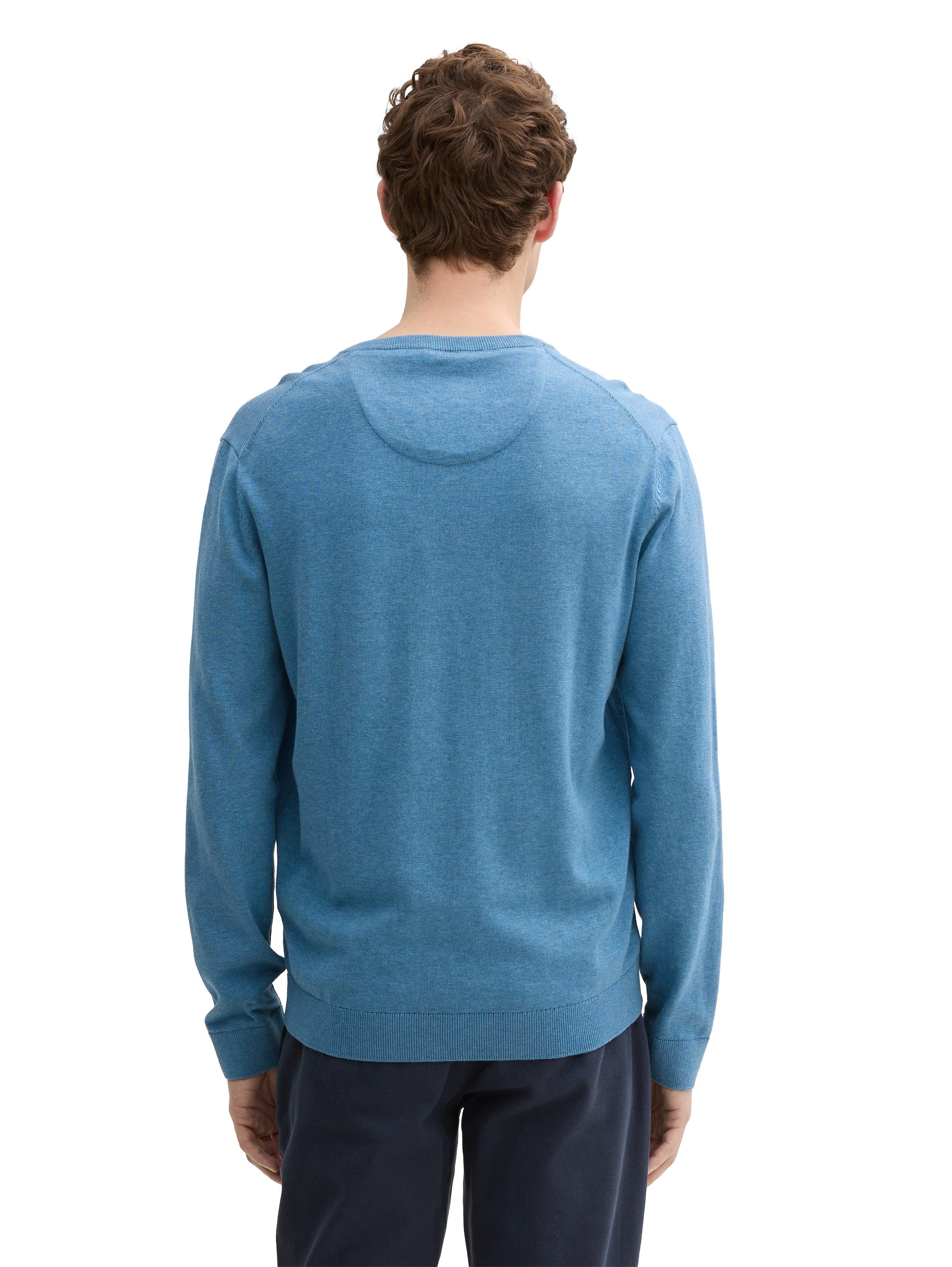 Tom Tailor Trui met V-hals met klein logoborduursel