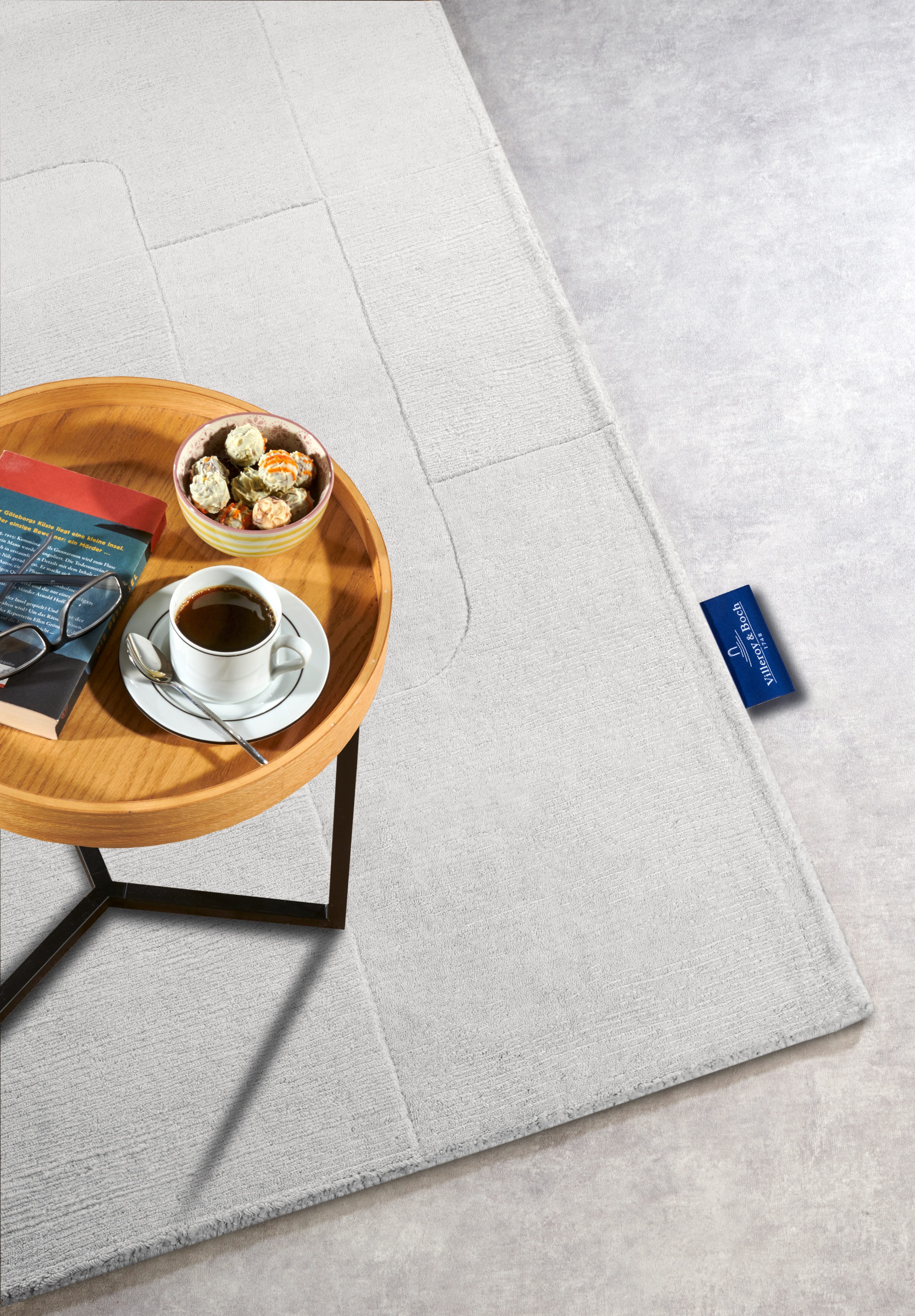 Villeroy & Boch Wollen kleed Charlotte Loper, handgeweven, wol, natuur, loper, woonkamer, geometrie