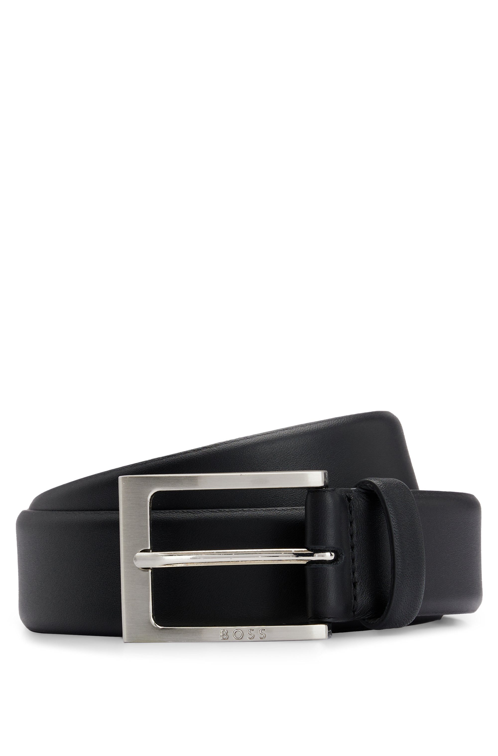 Boss Leren riem van nappaleer met boss logo-speldsluiting