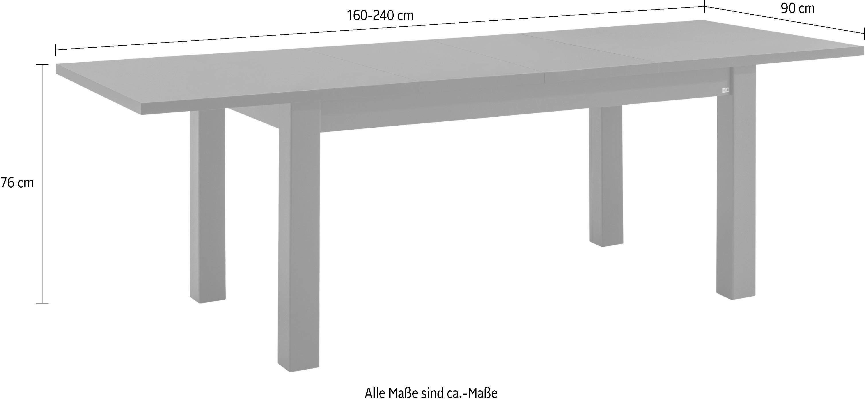 set one by Musterring Eettafel Tacoma Type 268 met synchroon uittreksysteem, breedte 160 cm