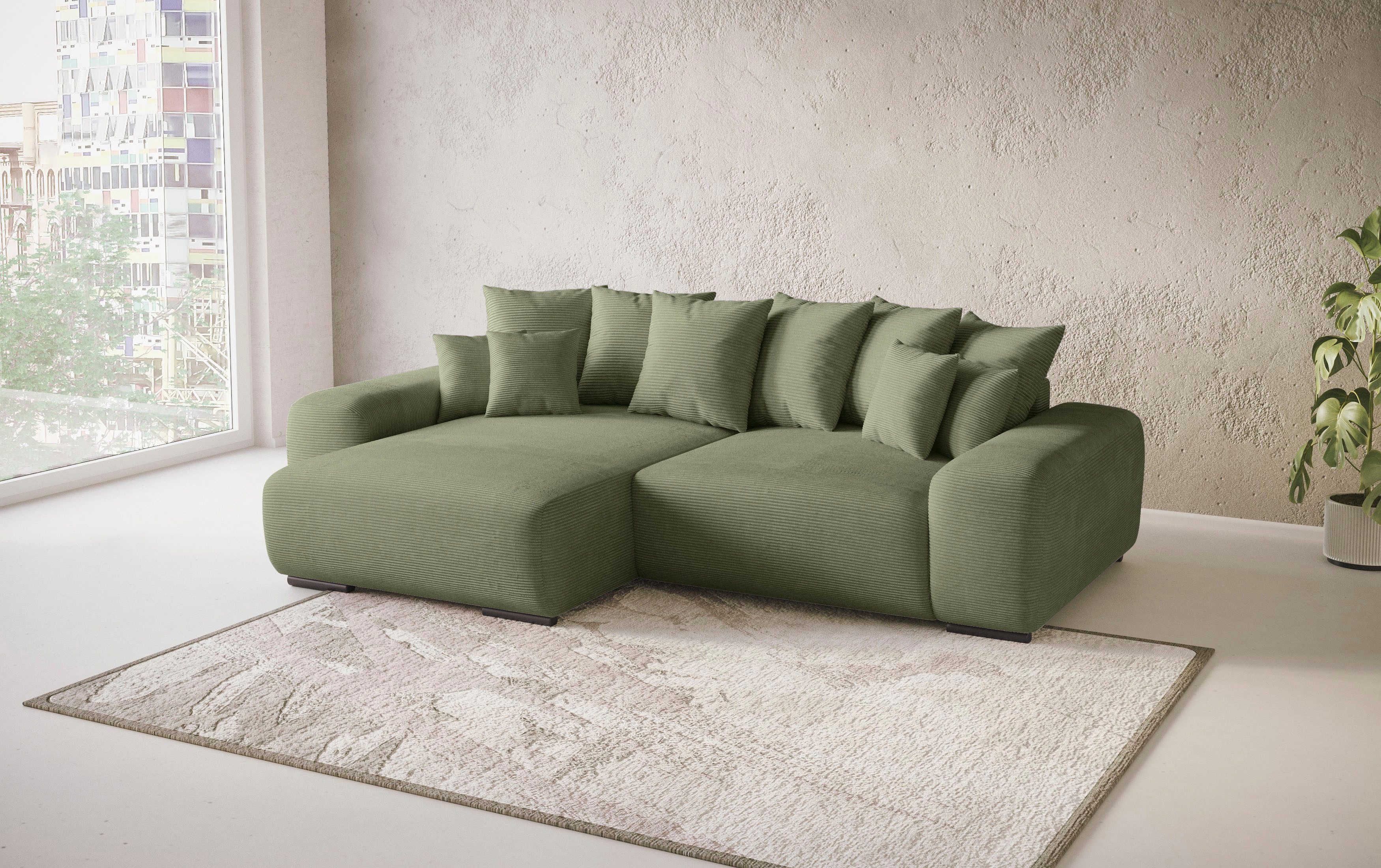 Mr. Couch Hoekbank Sundance L-vorm Doorlopende slaper met EasyBett-slaapfunctie, bedlade
