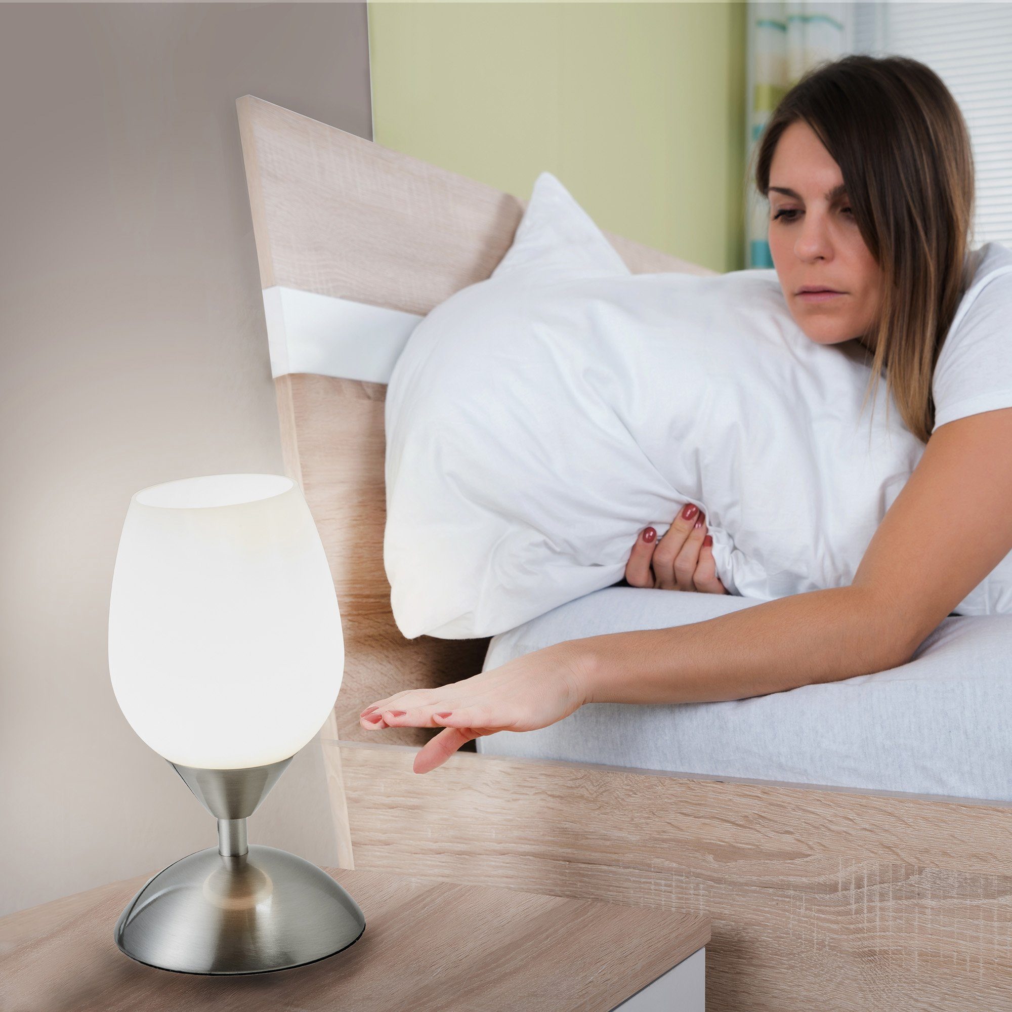 B.K.Licht Tafellamp Touchlamp, dimbaar, nachttafellamp, bureau lamp, woonkamer