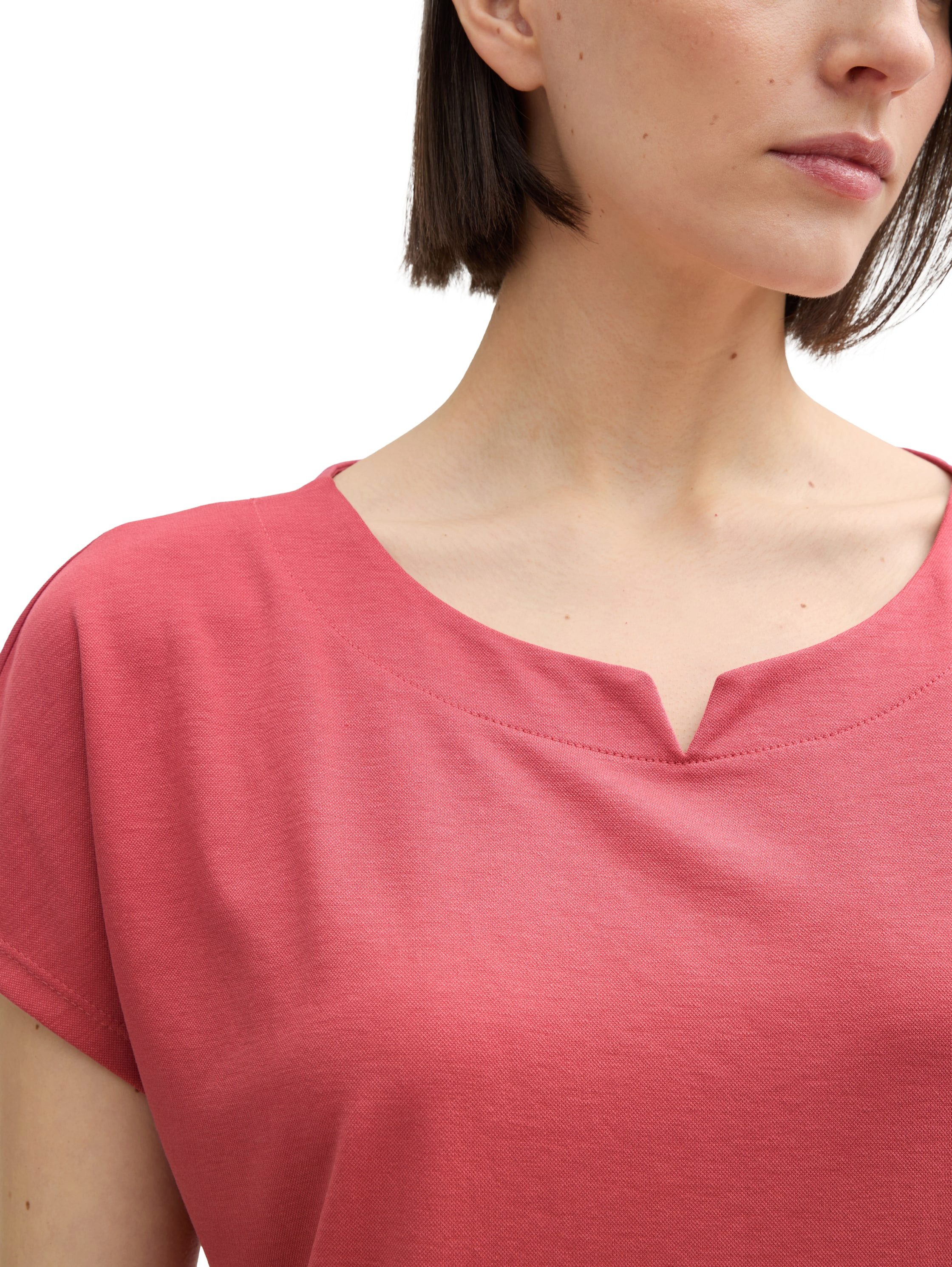 Tom Tailor T-shirt met gesplitste ronde halslijn