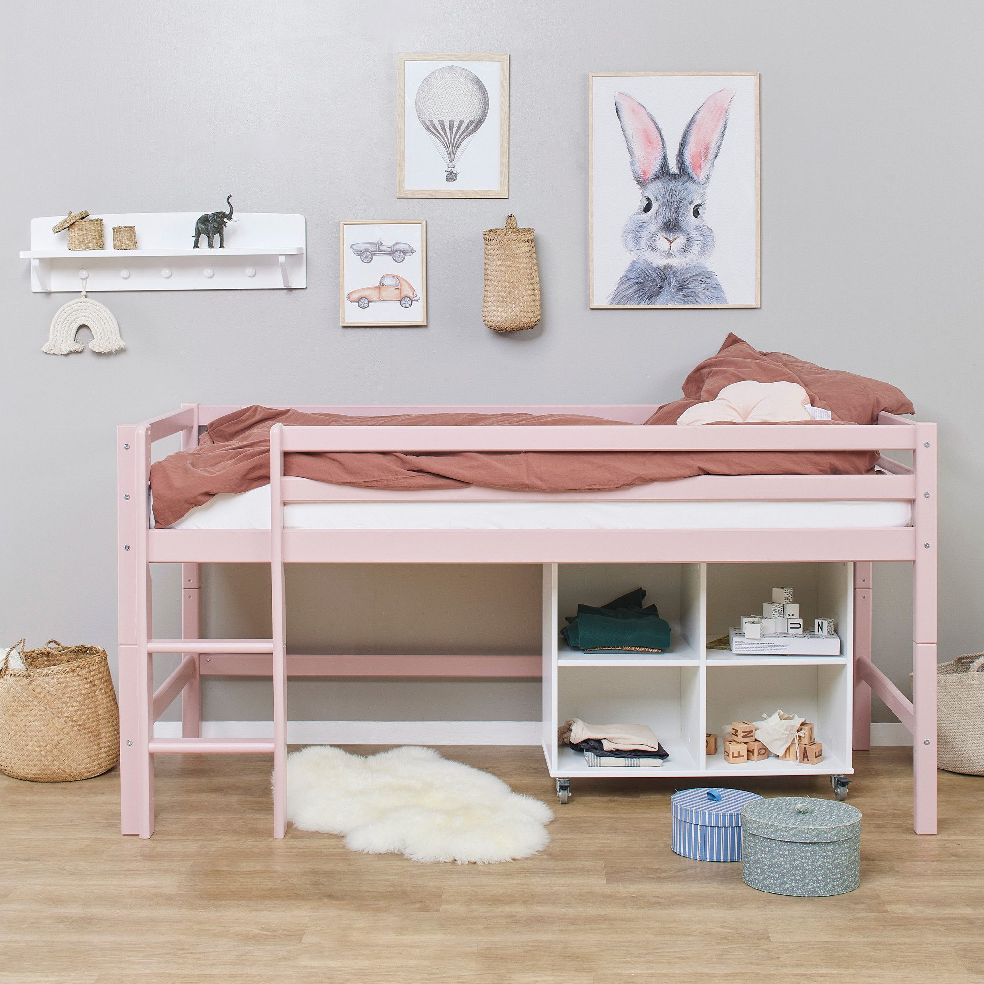 Hoppekids Hoogslaper ECO Dream MY COLOR 90x200, om te bouwen tot een eenpersoonsbed, 4 kleuren (set)