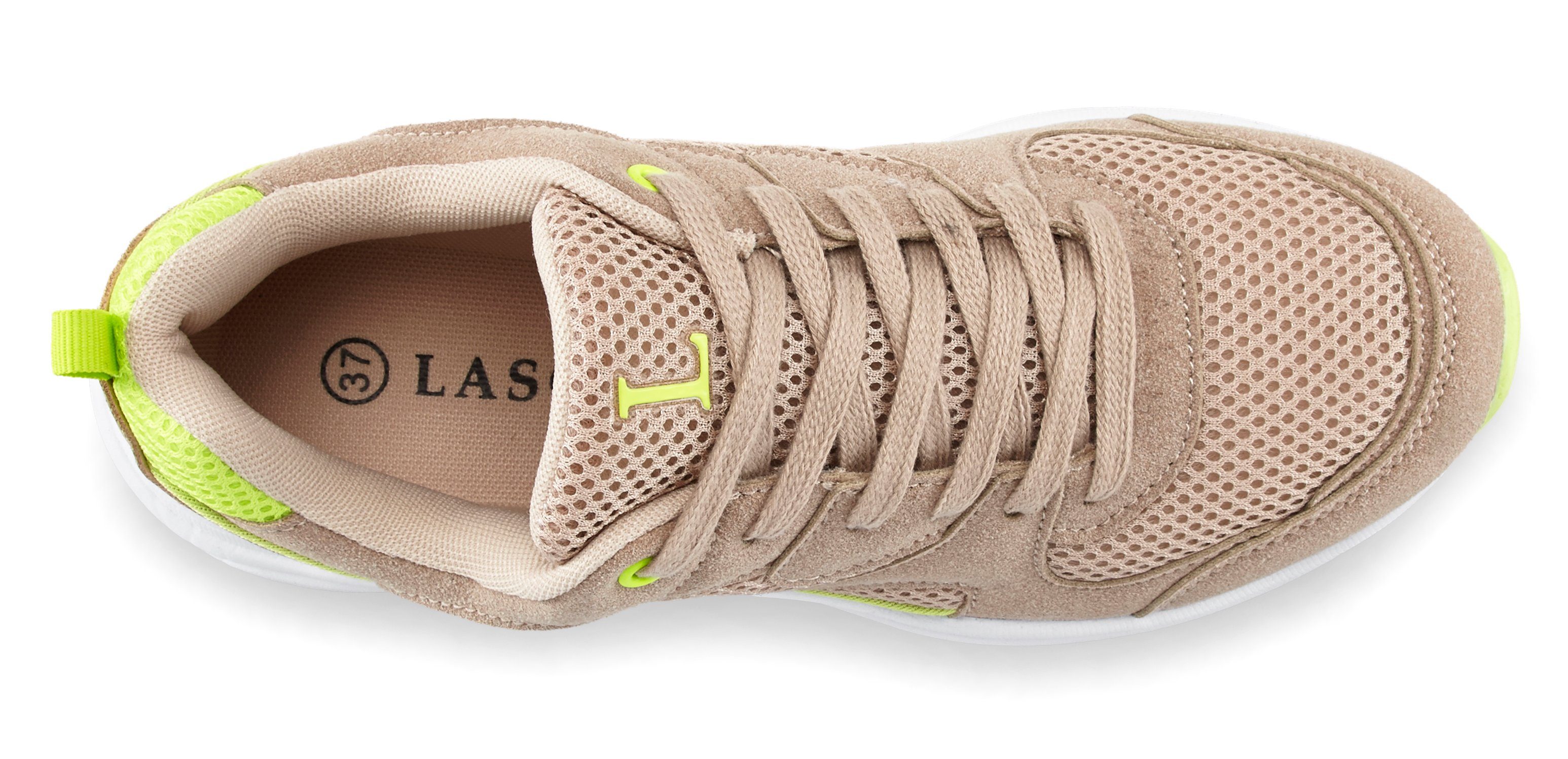 Lascana Sneakers Veterschoen, lichte chunky zool, verwijderbare binnenzool