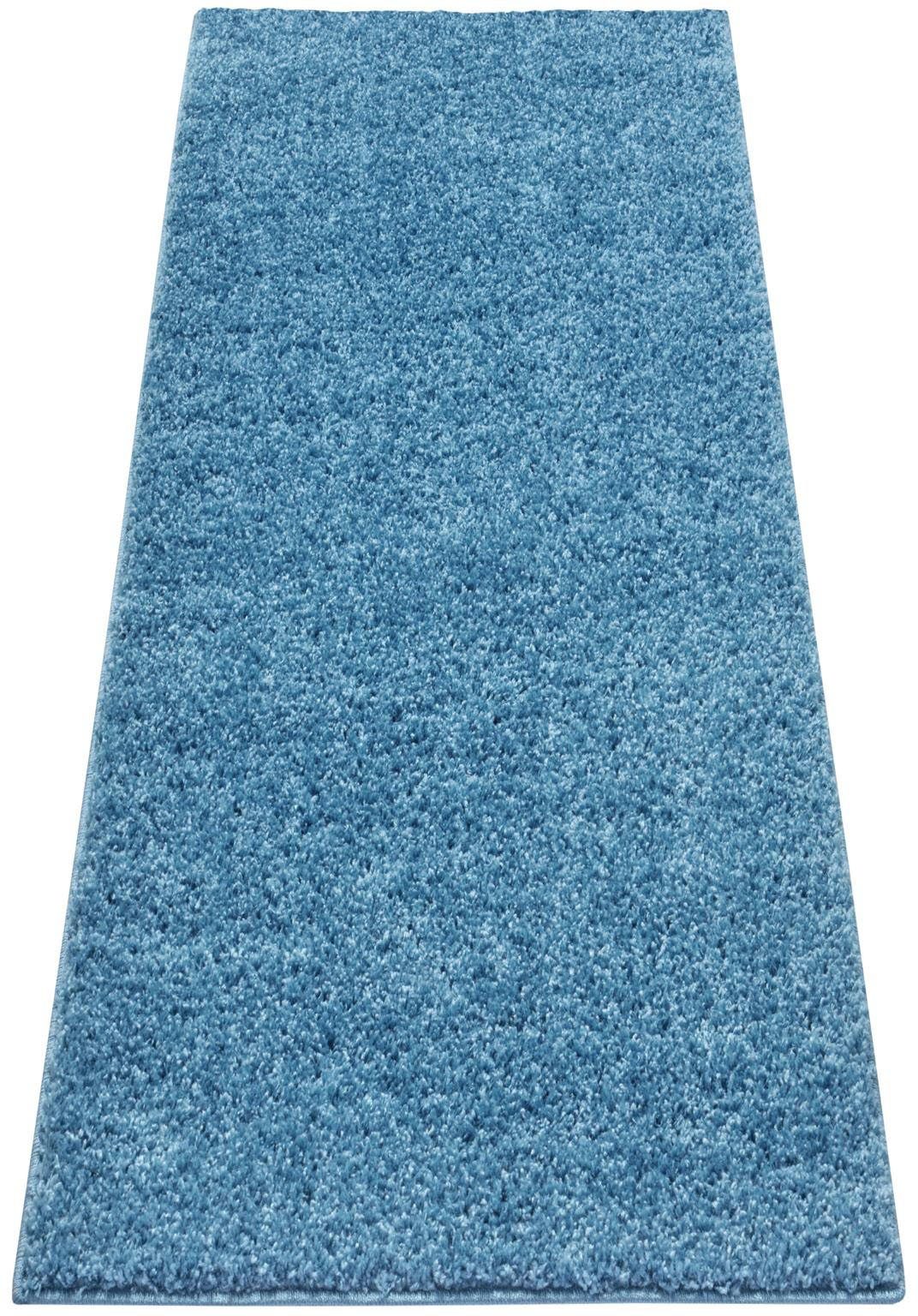 Hoogpolig vloerkleed Amelie - blauw 80x300 cm
